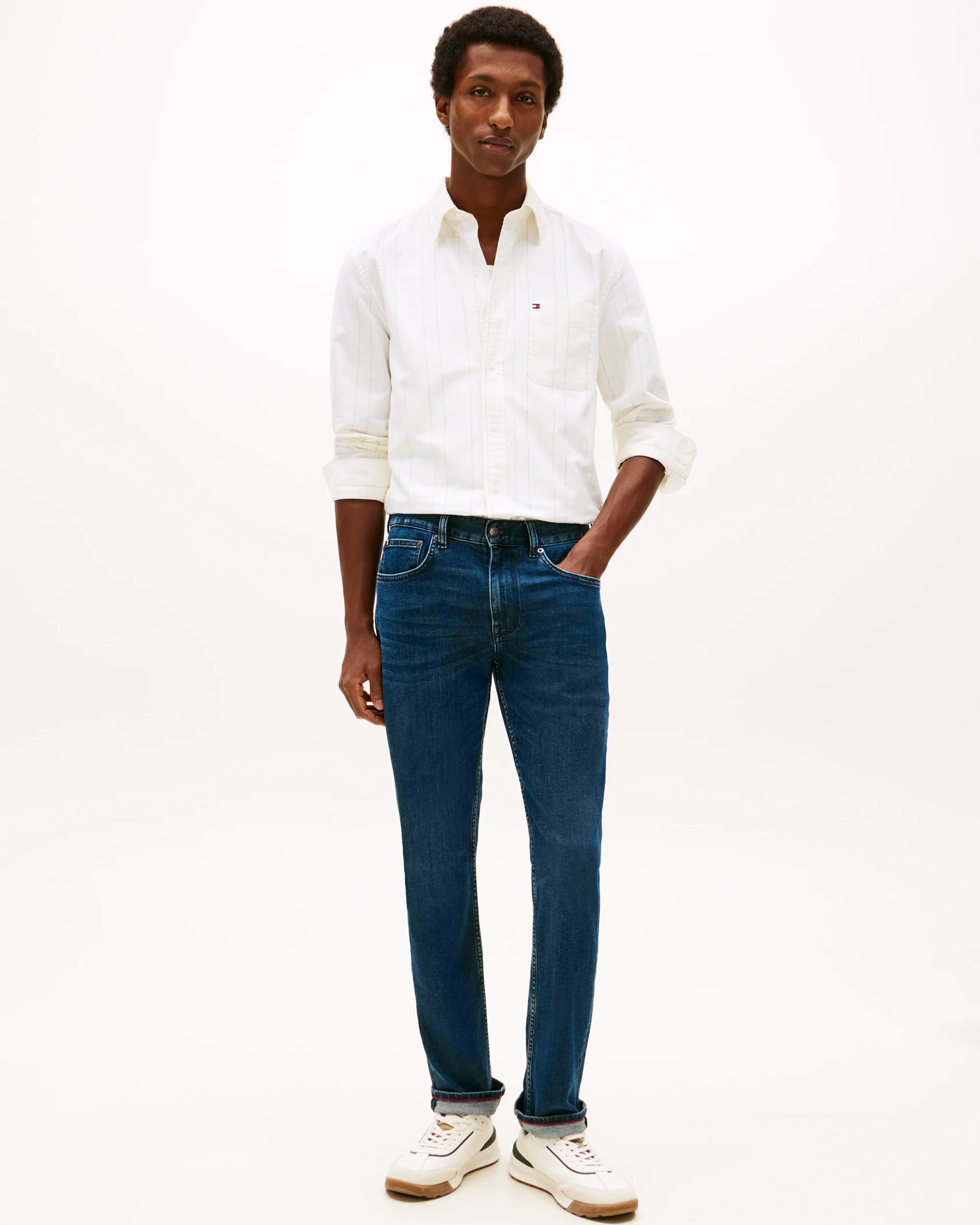Tommy Hilfiger Core Denton Faded Mens Straight Leg Jeans - Tinted Blue - Image 3