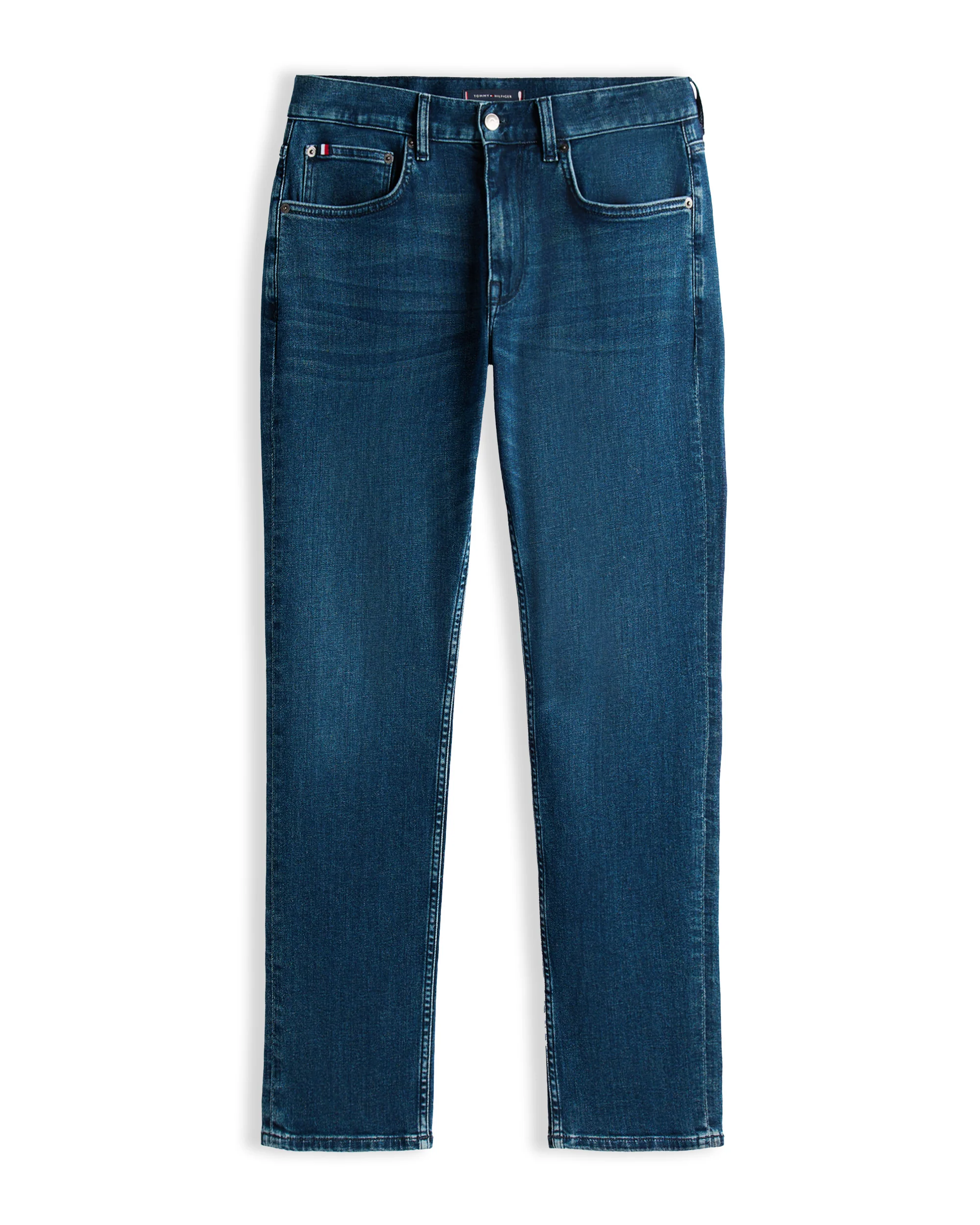 Tommy Hilfiger Core Denton Faded Mens Straight Leg Jeans - Tinted Blue - Image 5