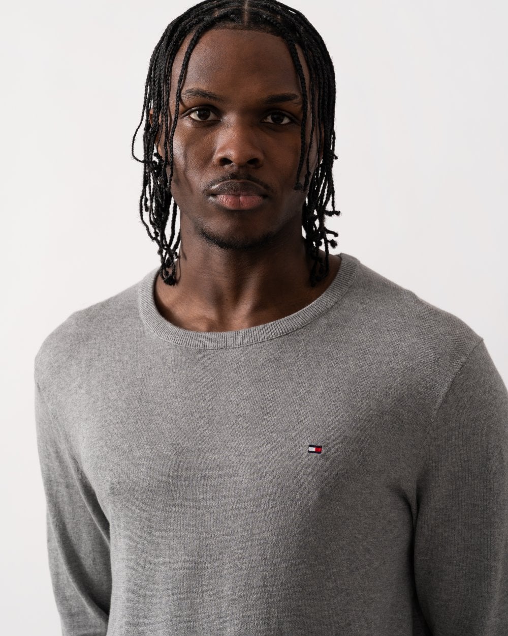Tommy Hilfiger Core Essential Cotton Crew Mens Sweatshirt - Medium Grey Heather - Image 2