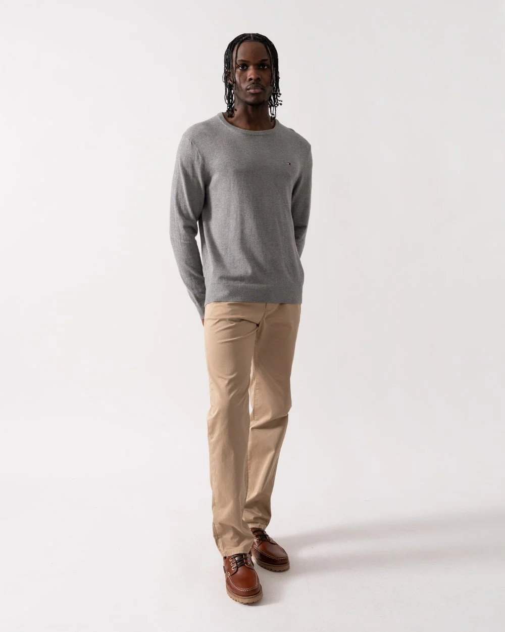 Tommy Hilfiger Core Essential Cotton Crew Mens Sweatshirt - Medium Grey Heather - Image 3