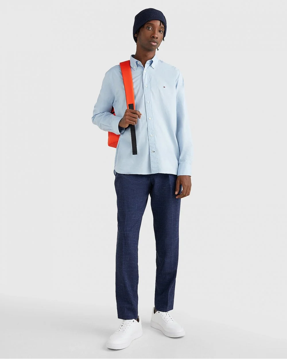 Tommy Hilfiger Core Flex Mens Long Sleeve Poplin Shirt - Calm Blue - Image 3