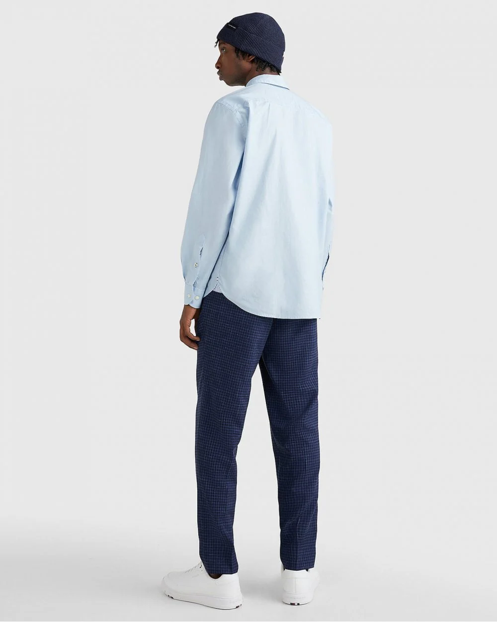 Tommy Hilfiger Core Flex Mens Long Sleeve Poplin Shirt - Calm Blue - Image 4