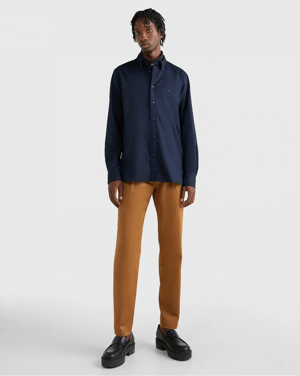 Tommy Hilfiger Core Flex Mens Long Sleeve Poplin Shirt - Desert Sky - Image 3