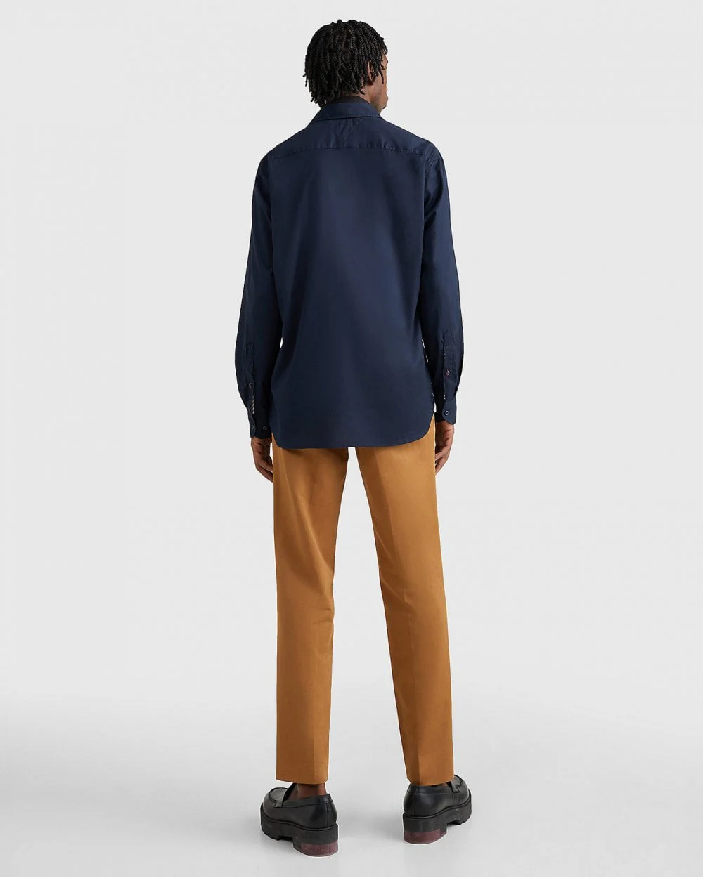 Tommy Hilfiger Core Flex Mens Long Sleeve Poplin Shirt - Desert Sky - Image 4