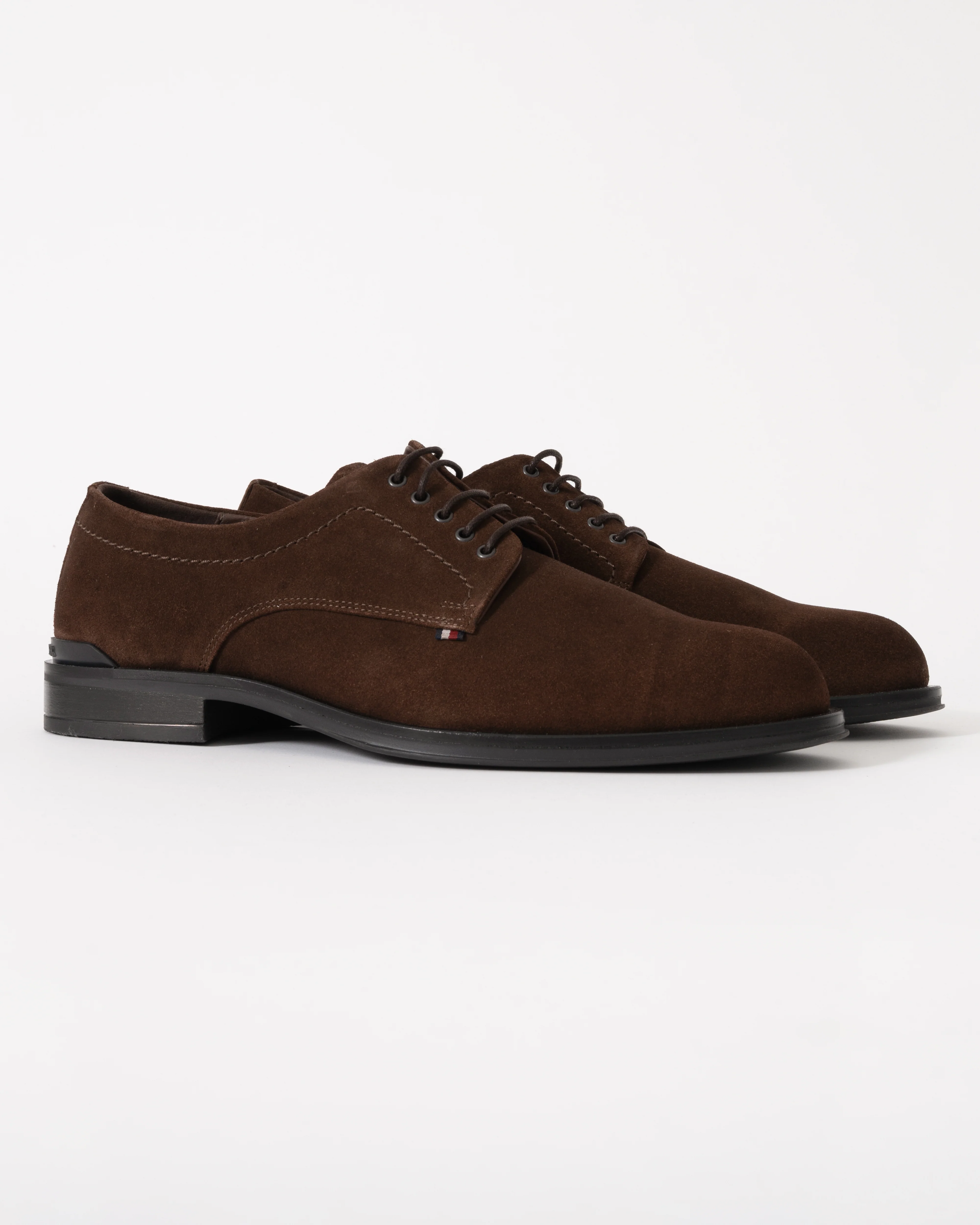Tommy Hilfiger Corporate Hilfiger Mens Suede Derby Shoes - Cocoa - Image 3