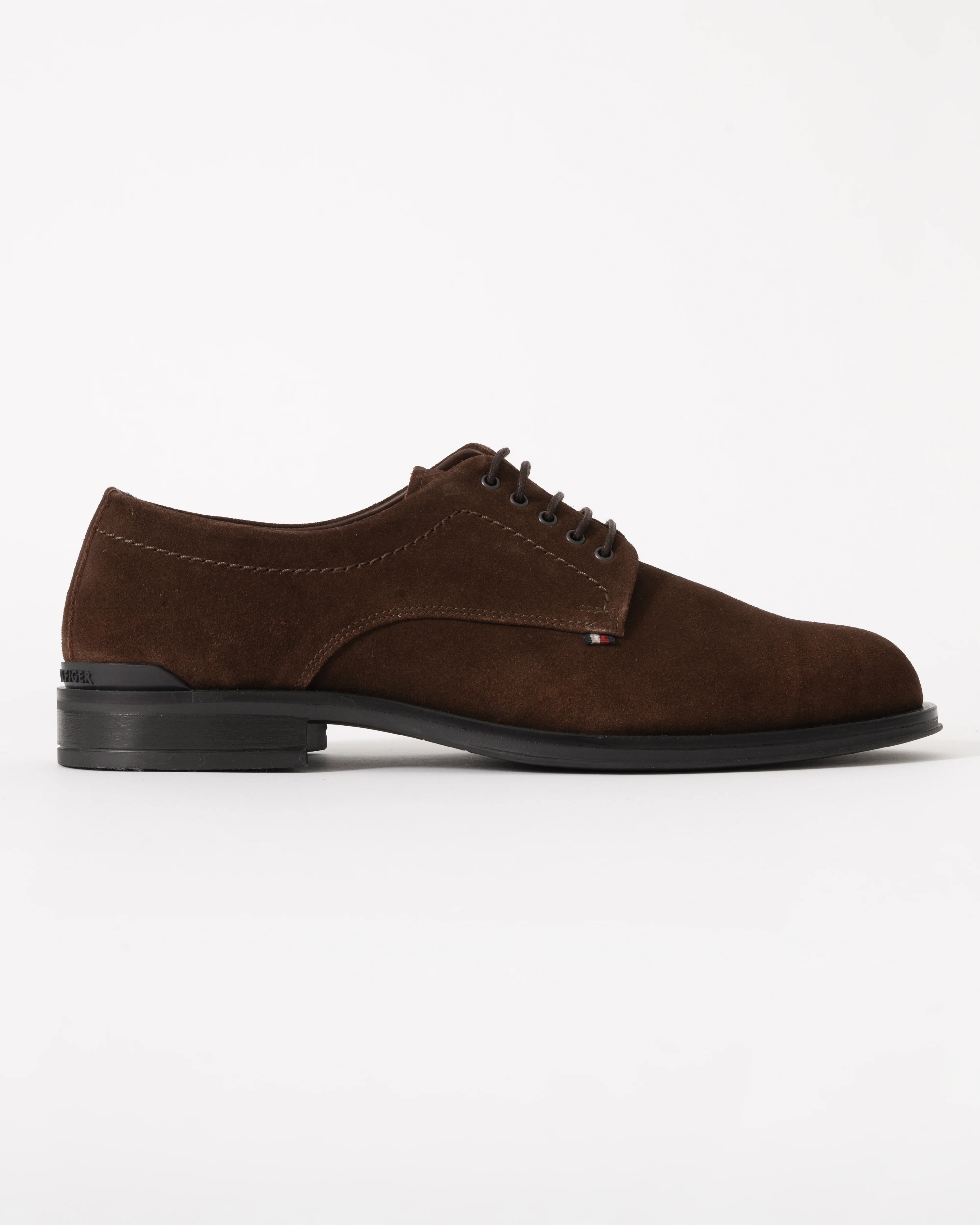 Tommy Hilfiger Corporate Hilfiger Mens Suede Derby Shoes - Cocoa - Image 4