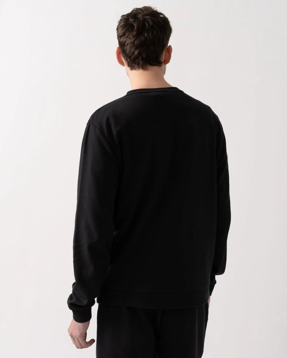 Tommy Hilfiger Cotton Mens Lounge Track Top - Black - Image 3