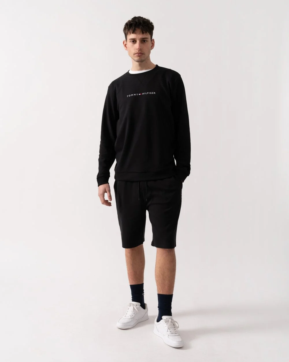 Tommy Hilfiger Cotton Mens Lounge Track Top - Black - Image 4