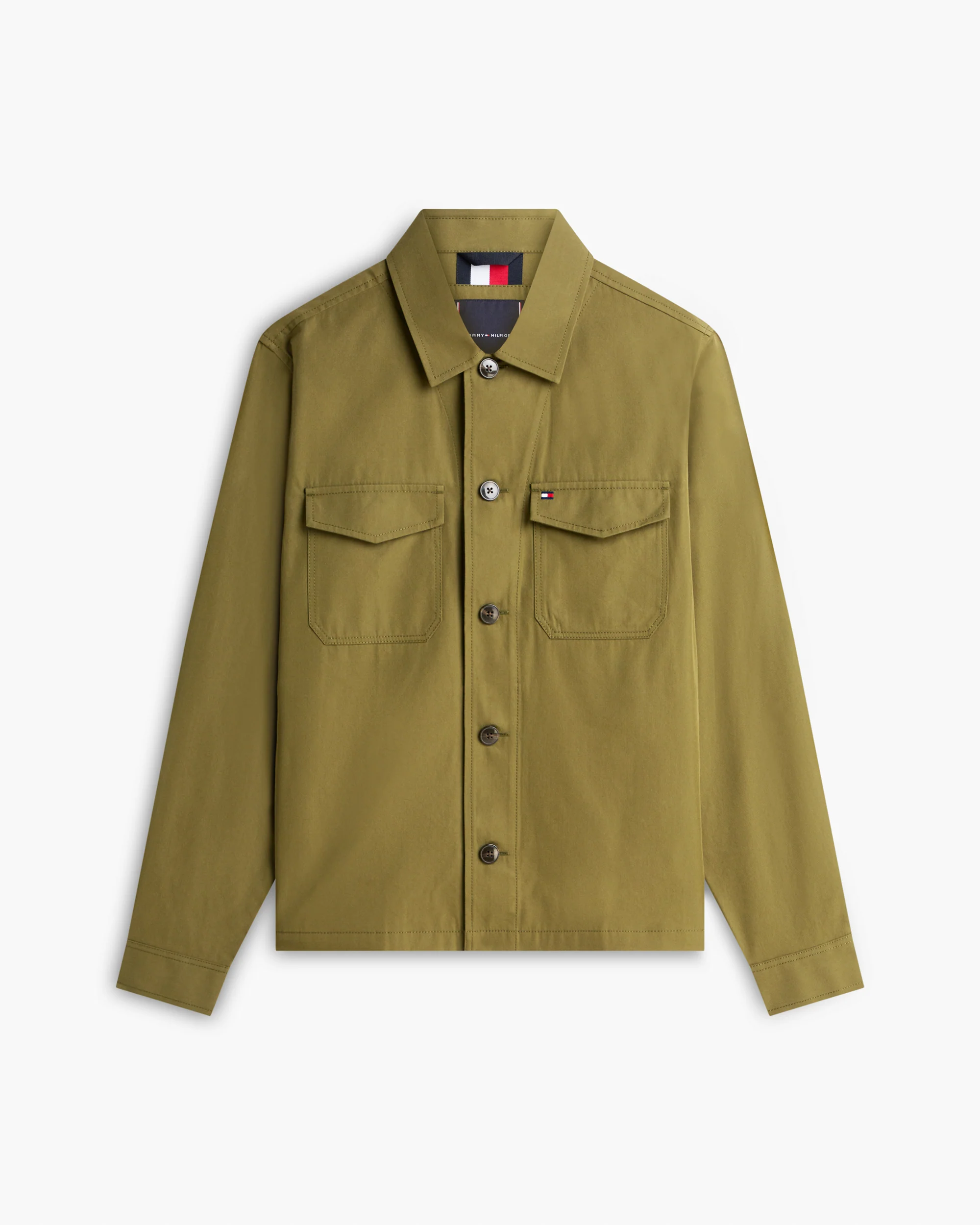 Tommy Hilfiger Cotton Nylon Mens Shirt Jacket - Dark Artichoke - Image 5