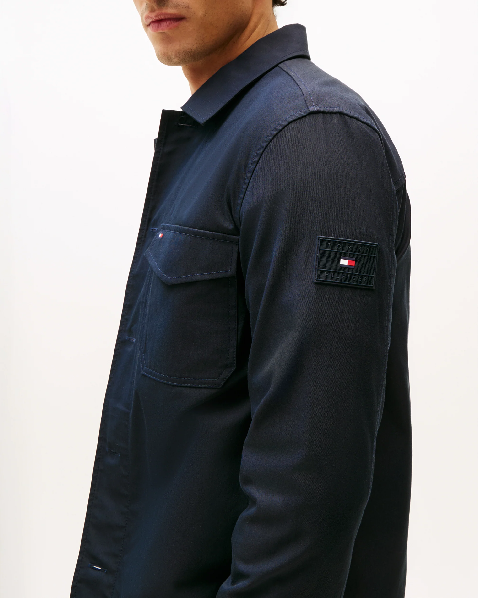 Tommy Hilfiger Cotton Nylon Mens Shirt Jacket - Desert Sky - Image 2