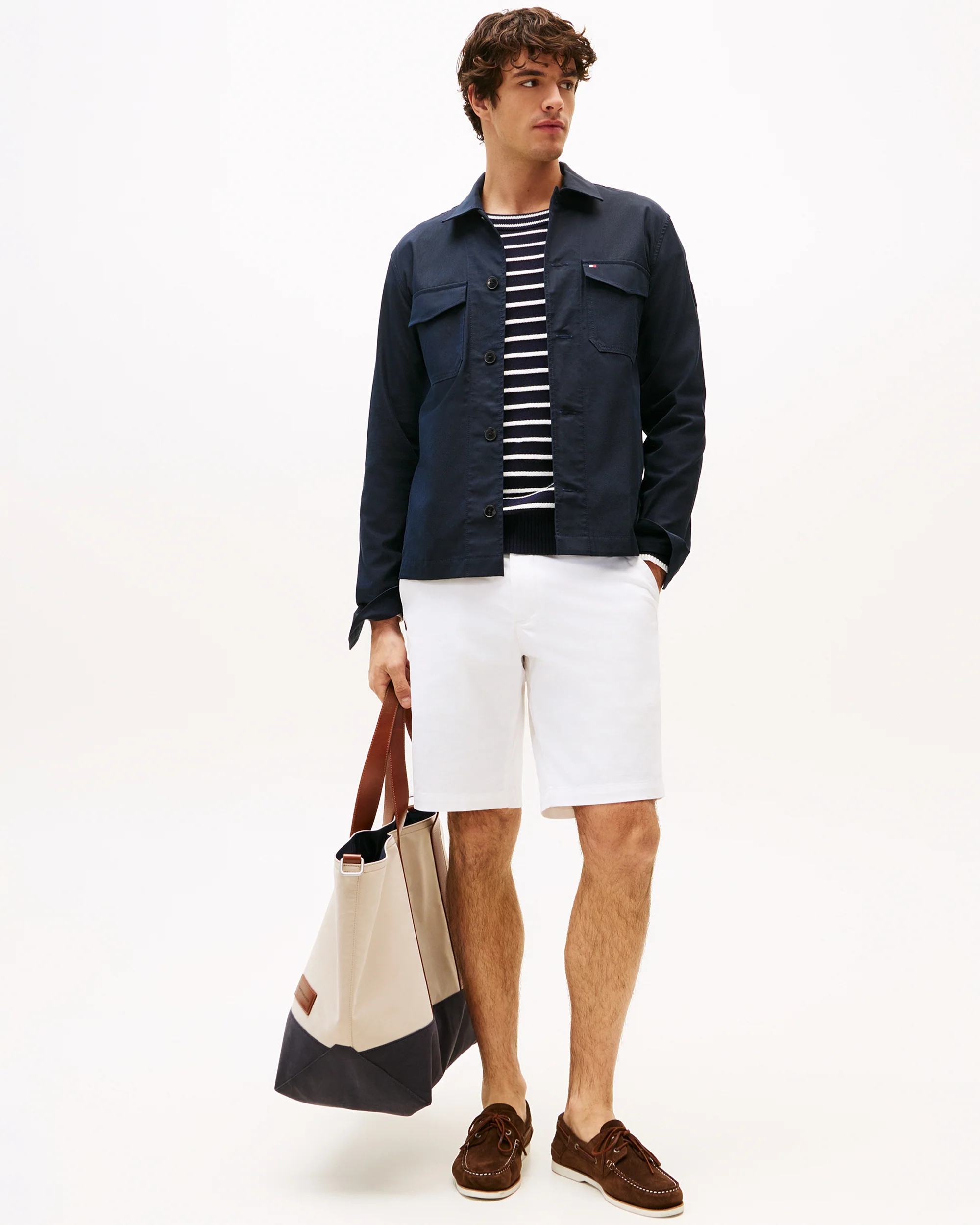Tommy Hilfiger Cotton Nylon Mens Shirt Jacket - Desert Sky - Image 3