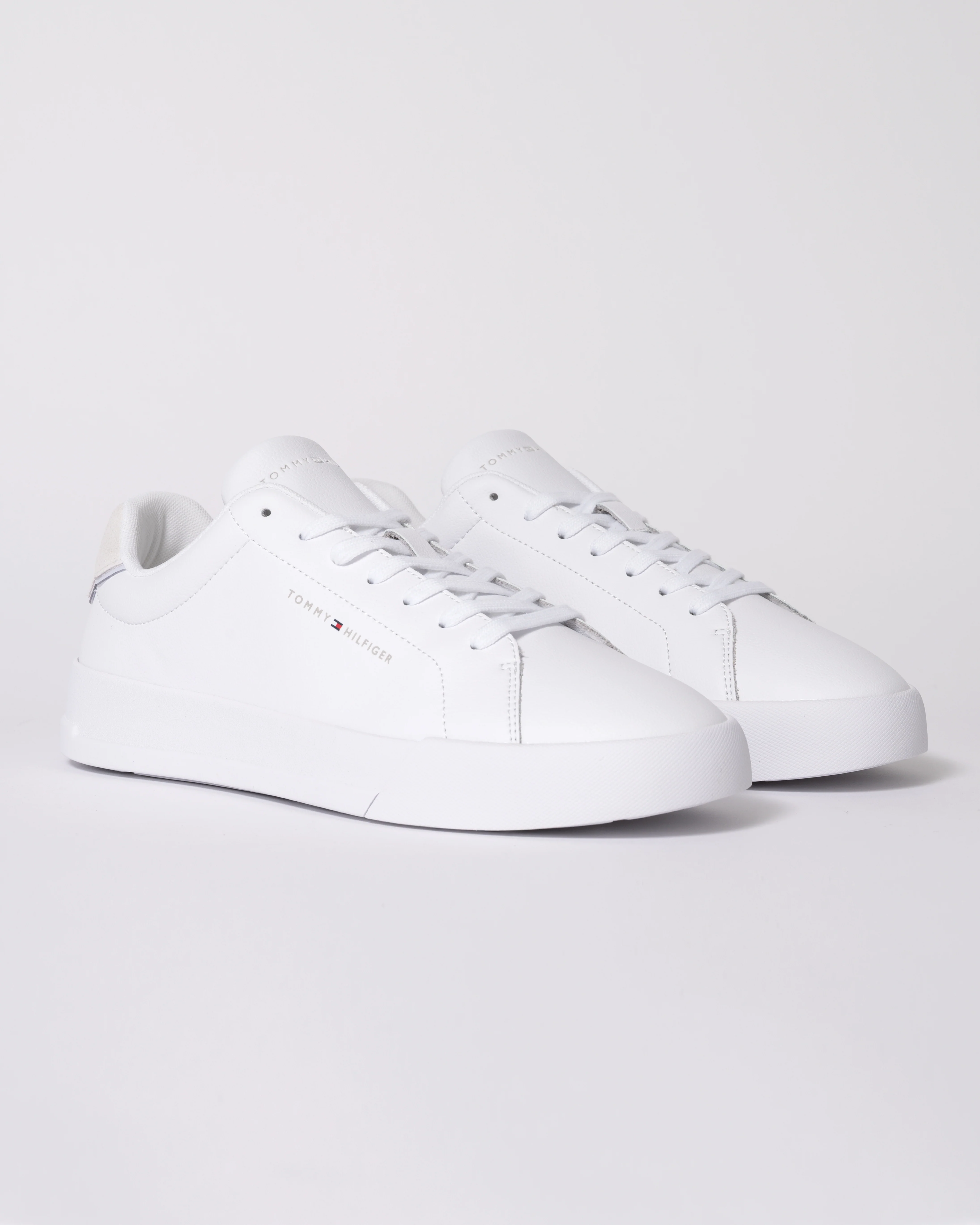 Tommy Hilfiger Court Leather Detail Mens Trainer - White - Image 3