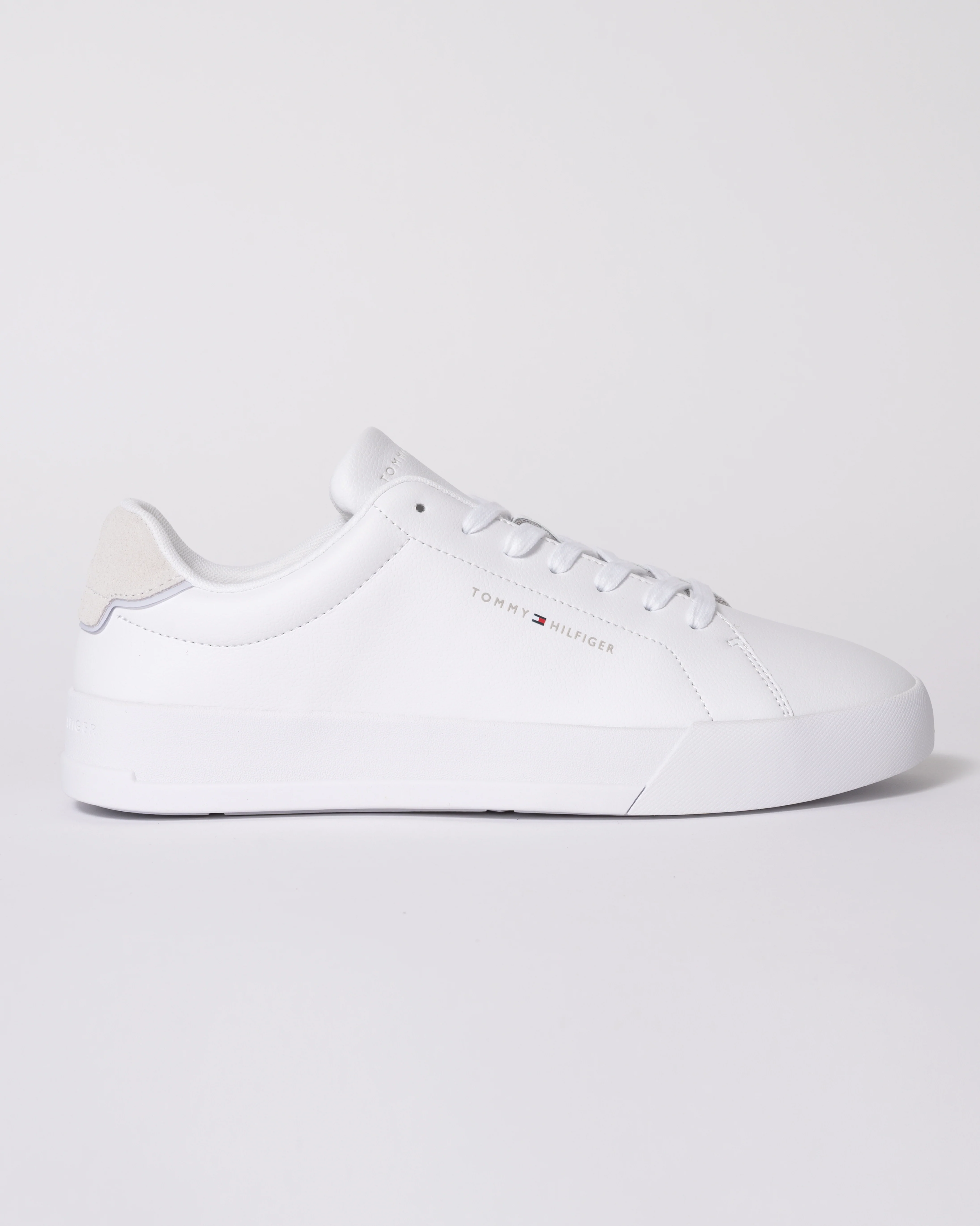 Tommy Hilfiger Court Leather Detail Mens Trainer - White - Image 4