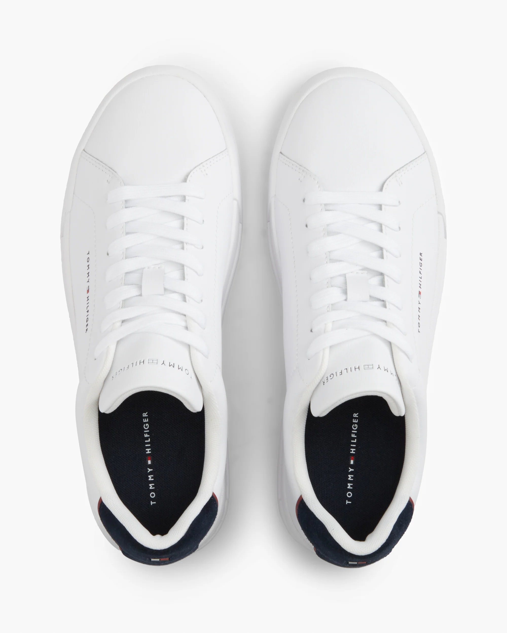 Tommy Hilfiger Court Leather Detailed Mens Trainer - White/Desert Sky - Image 3