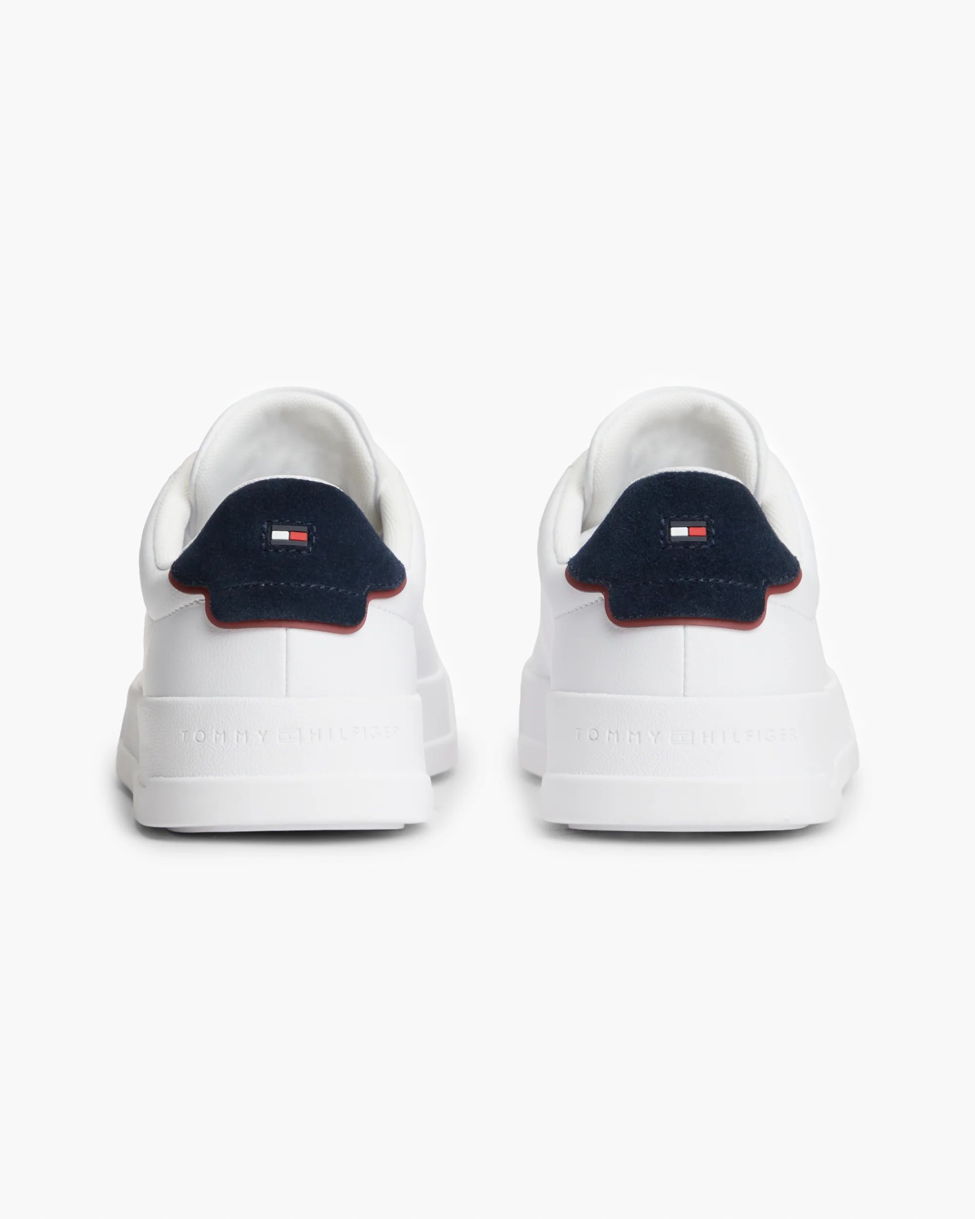 Tommy Hilfiger Court Leather Detailed Mens Trainer - White/Desert Sky - Image 4