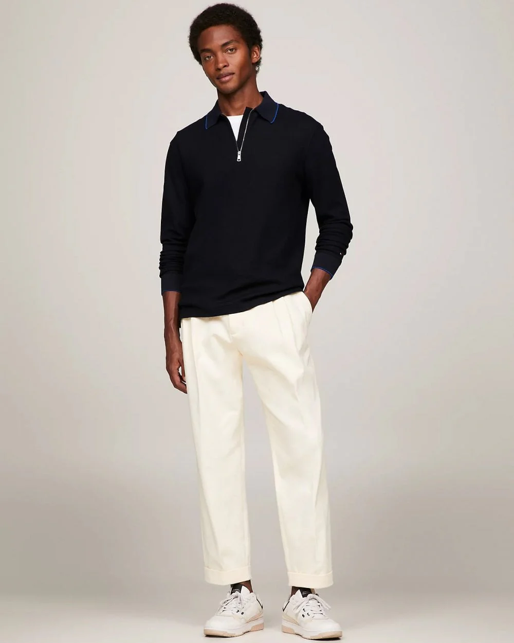 Tommy Hilfiger DC Structure Long Sleeve Mens Slim Polo - Image 3