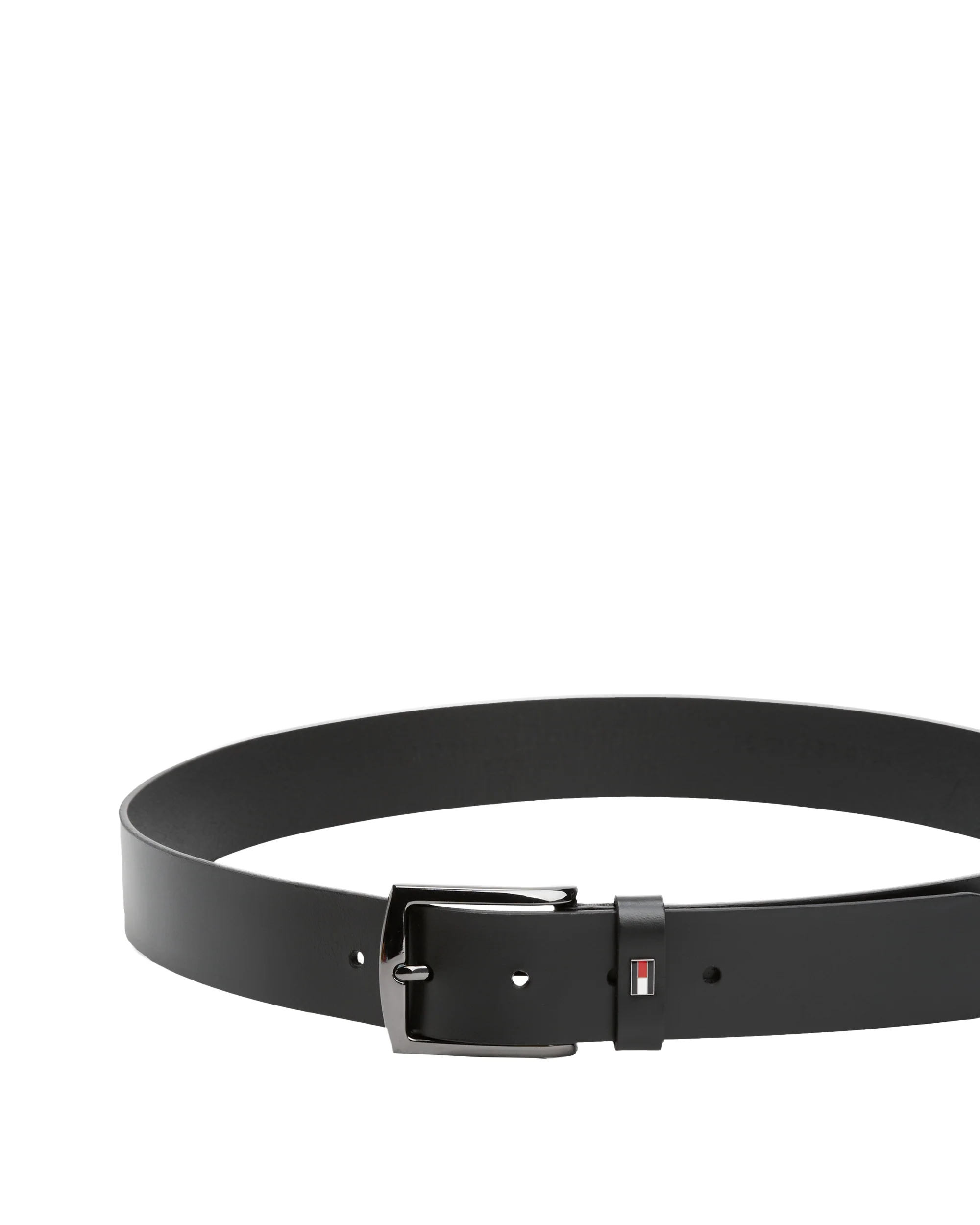 Tommy Hilfiger Denton Enamel Flag Mens Leather Belt - Black - Image 2