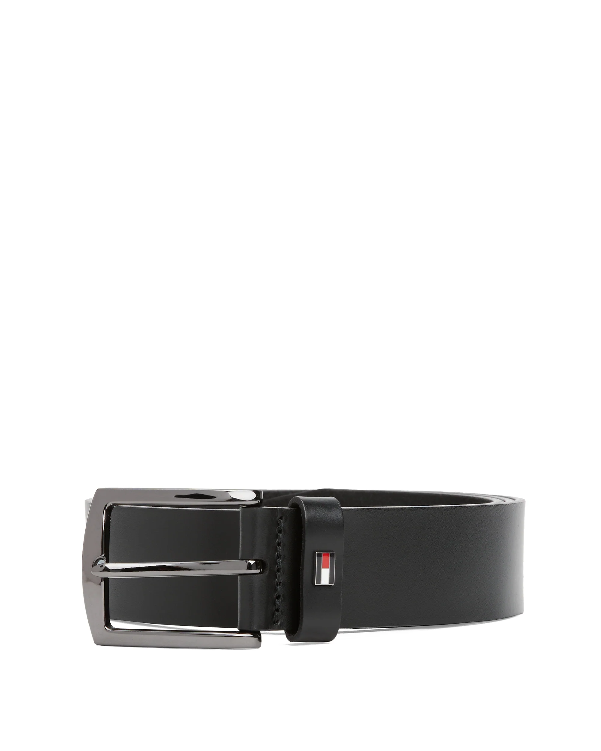 Tommy Hilfiger Denton Enamel Flag Mens Leather Belt - Black - Image 3