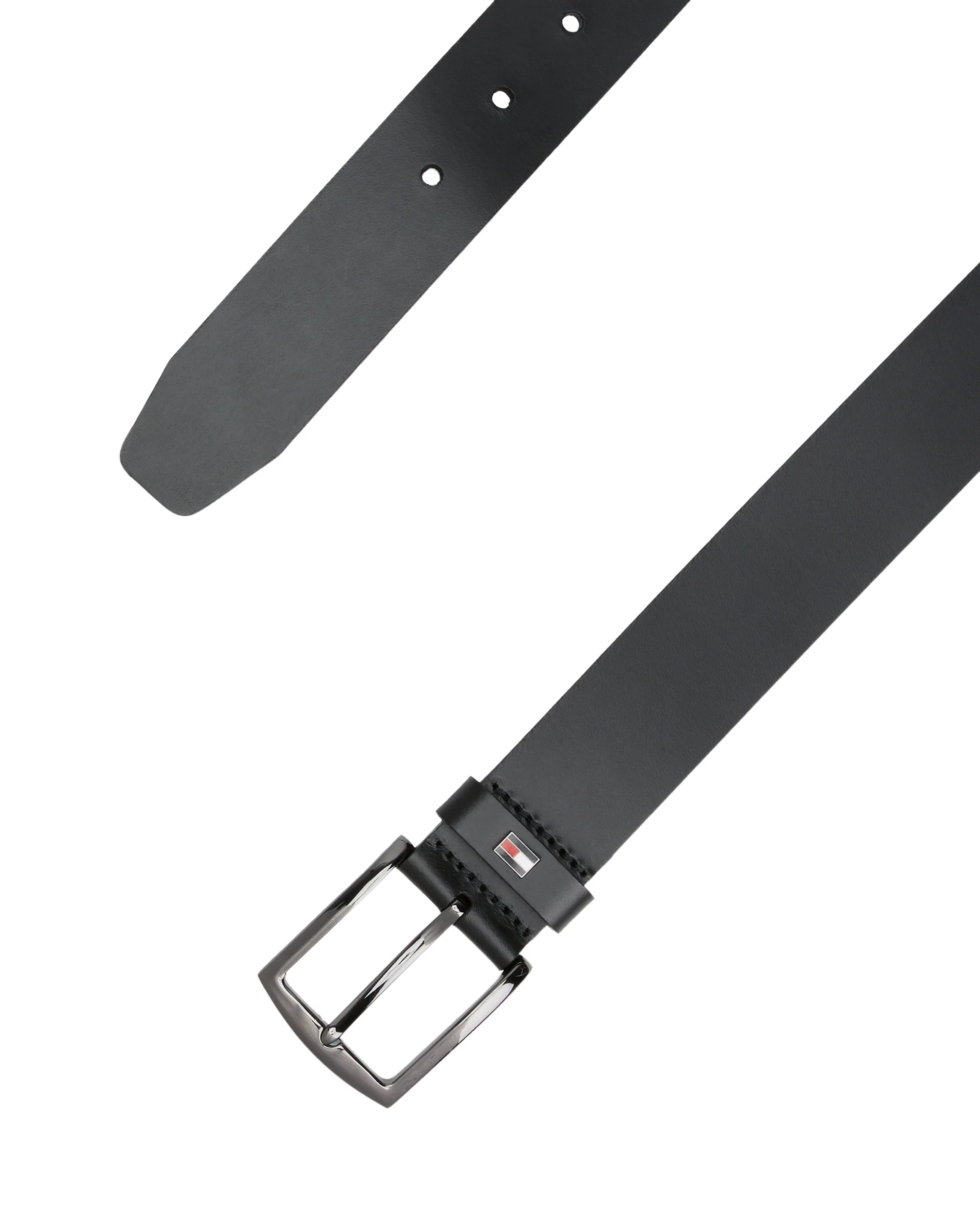 Tommy Hilfiger Denton Enamel Flag Mens Leather Belt - Black - Image 4