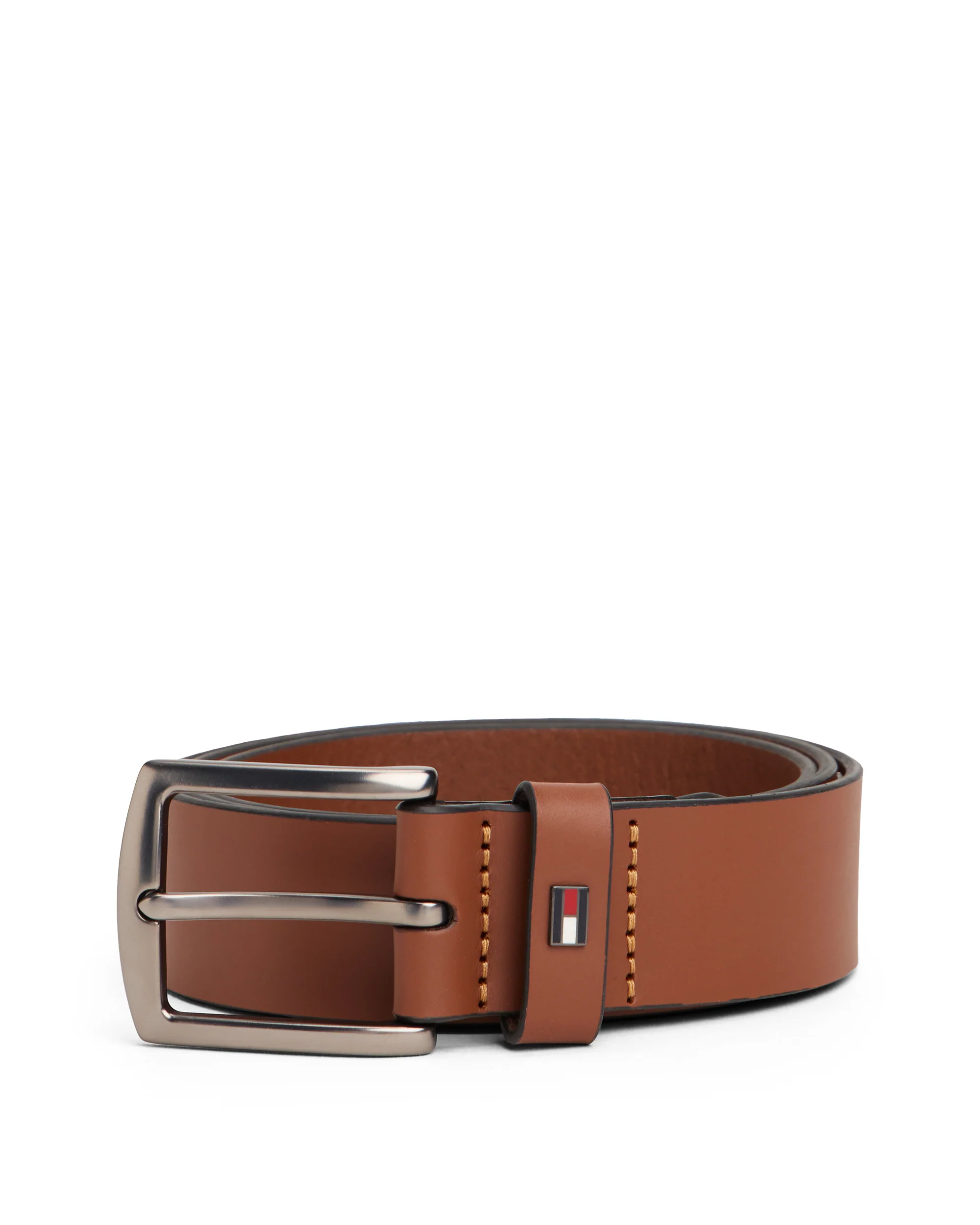 Tommy Hilfiger Denton Enamel Flag Mens Leather Belt - Winter Cognac - Image 3