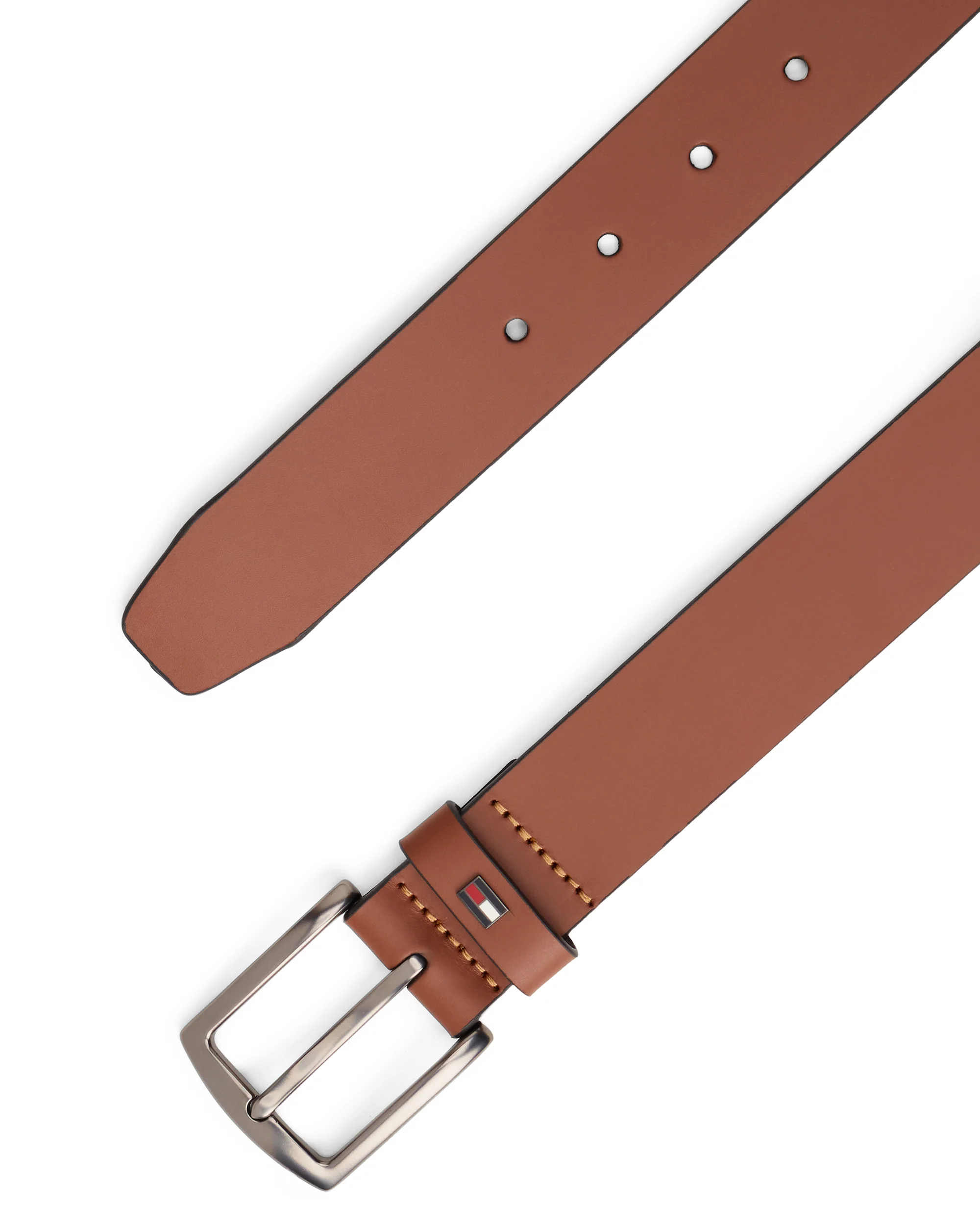 Tommy Hilfiger Denton Enamel Flag Mens Leather Belt - Winter Cognac - Image 4