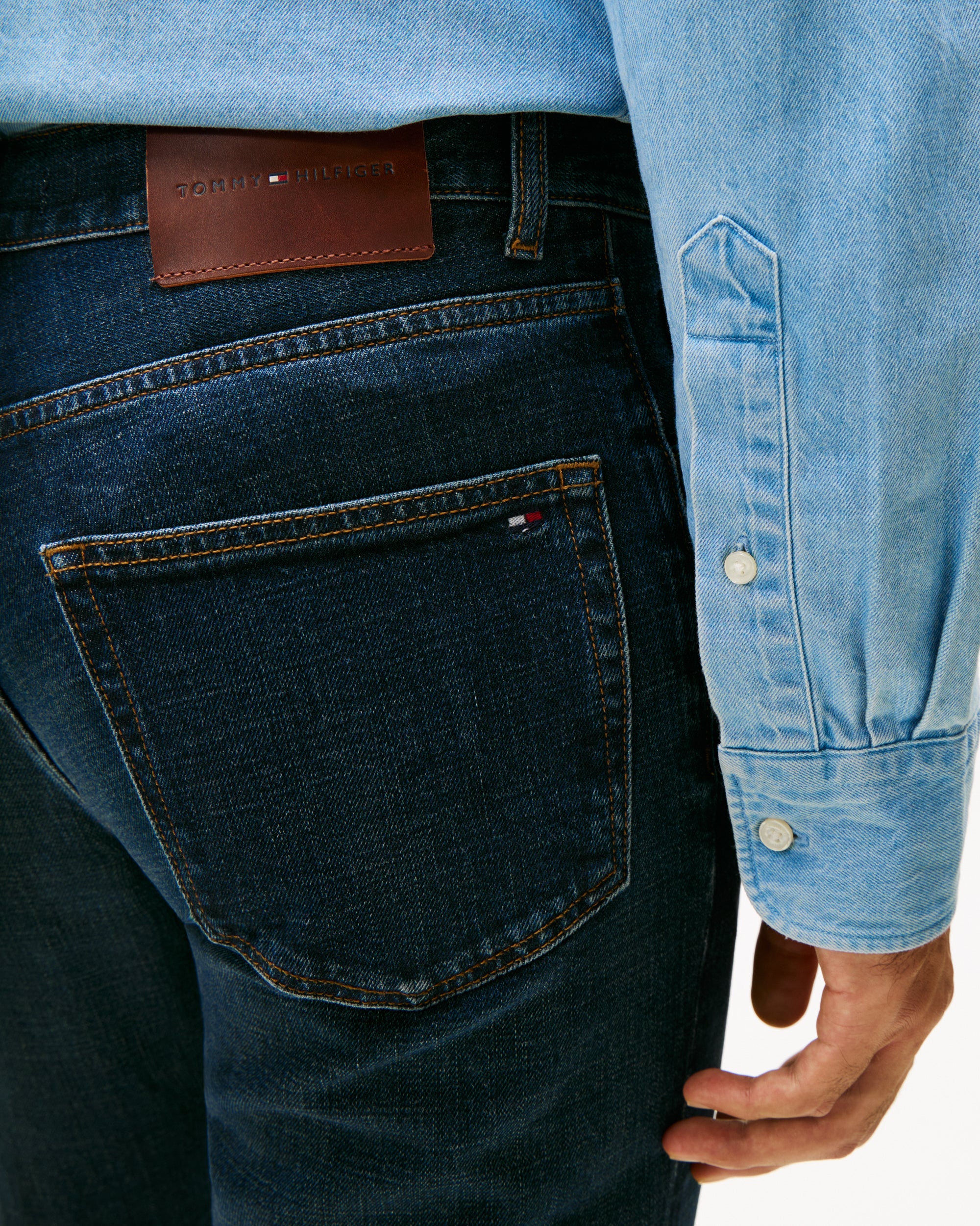 Tommy Hilfiger Denton Mens Straight Leg Jeans - Blacker Blue - Image 2