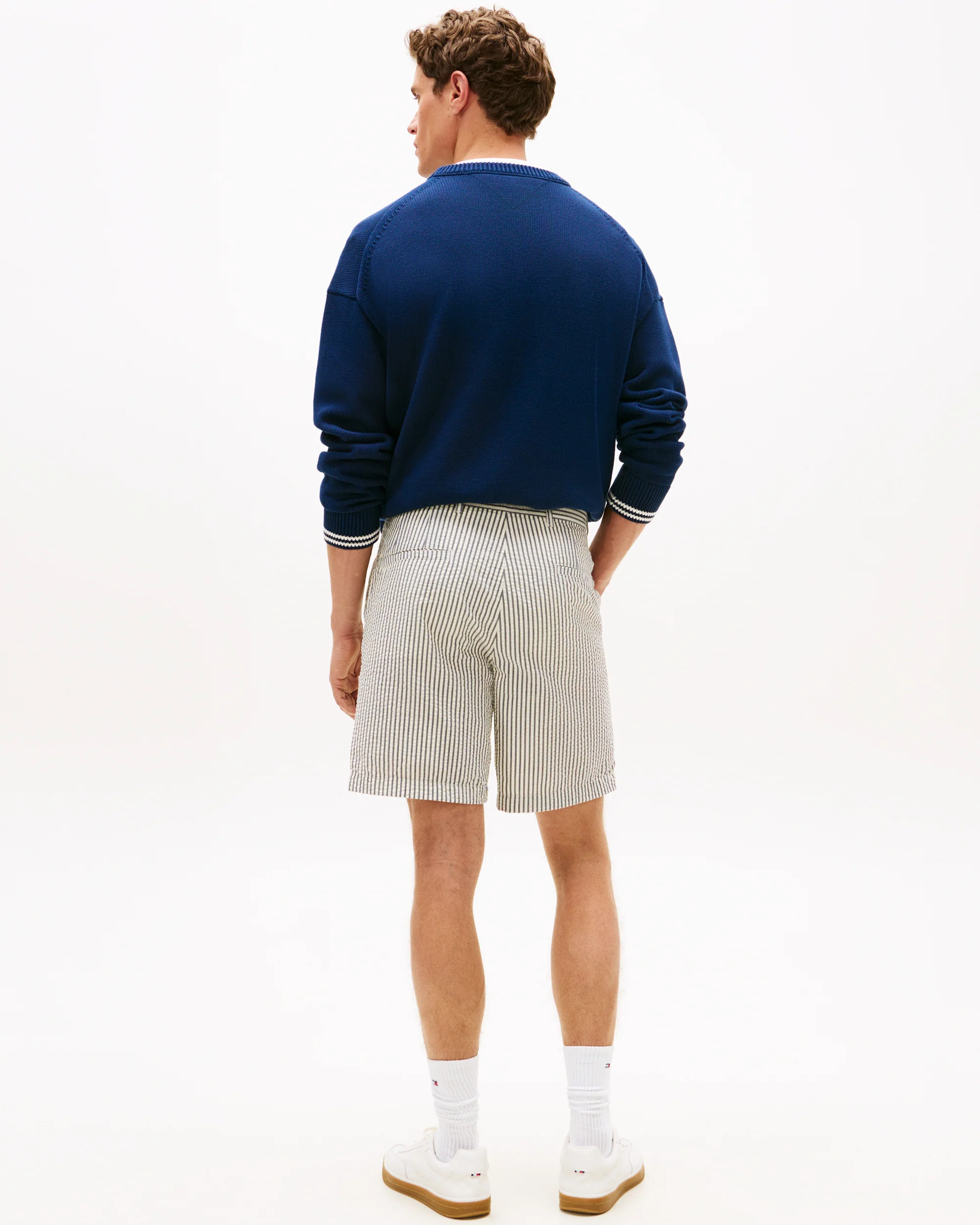 Tommy Hilfiger Dover 8 Inch Seersucker Strip Mens Shorts - Desert Sky/Ecru - Image 4
