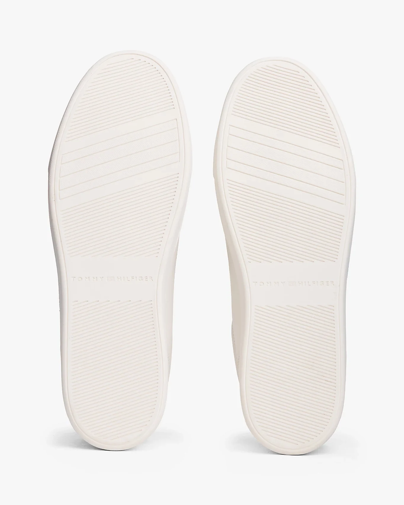 Tommy Hilfiger Elevated Womens Leather Court Trainers - Ancient White - Image 5
