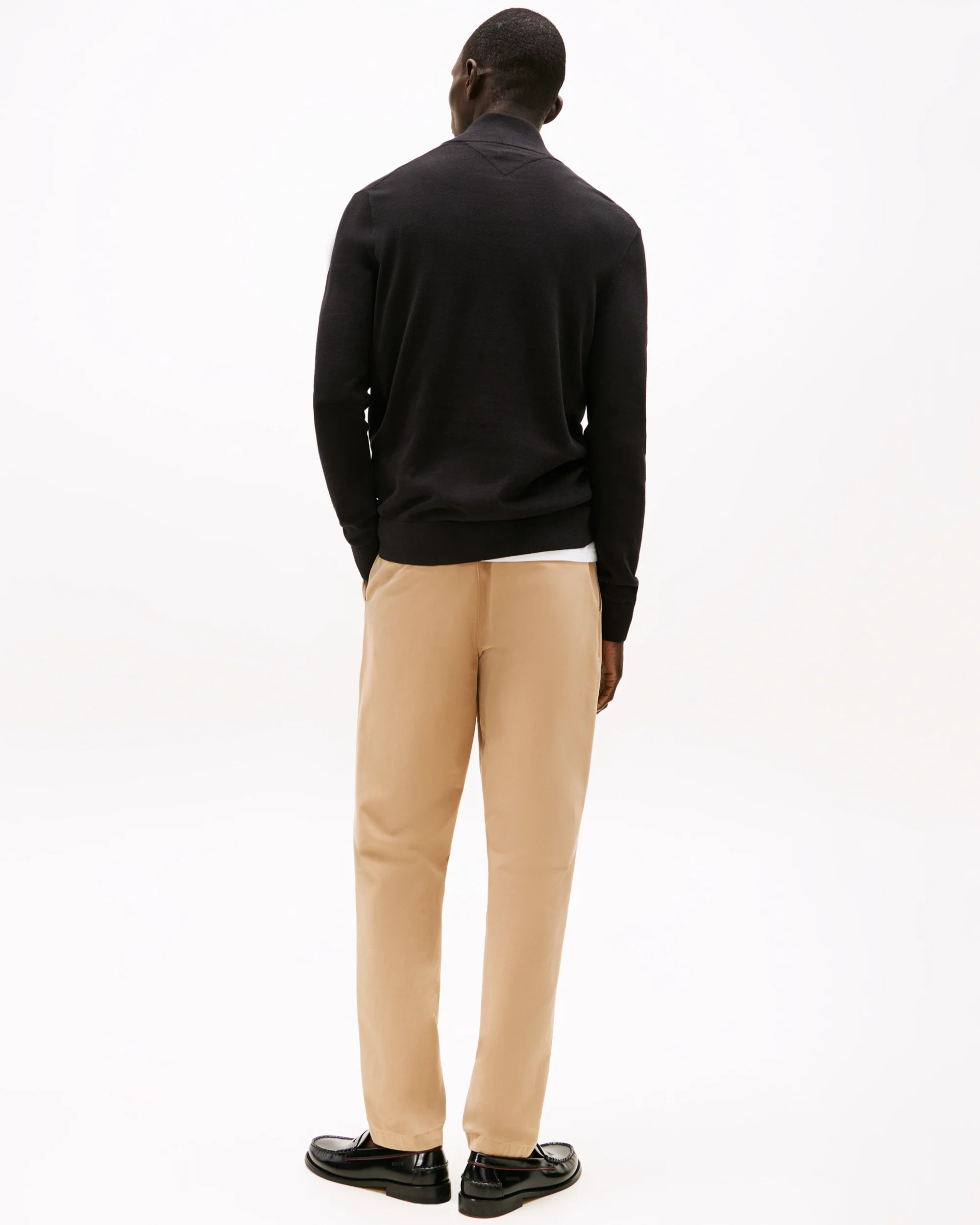 Tommy Hilfiger Essential Cotton 1/4 Zip Mock Mens Sweatshirt - Black - Image 4