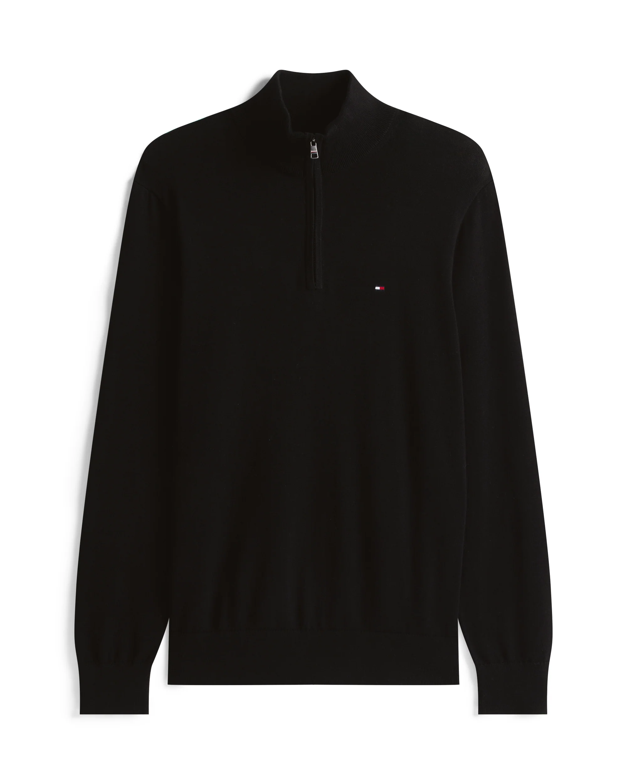 Tommy Hilfiger Essential Cotton 1/4 Zip Mock Mens Sweatshirt - Black - Image 5