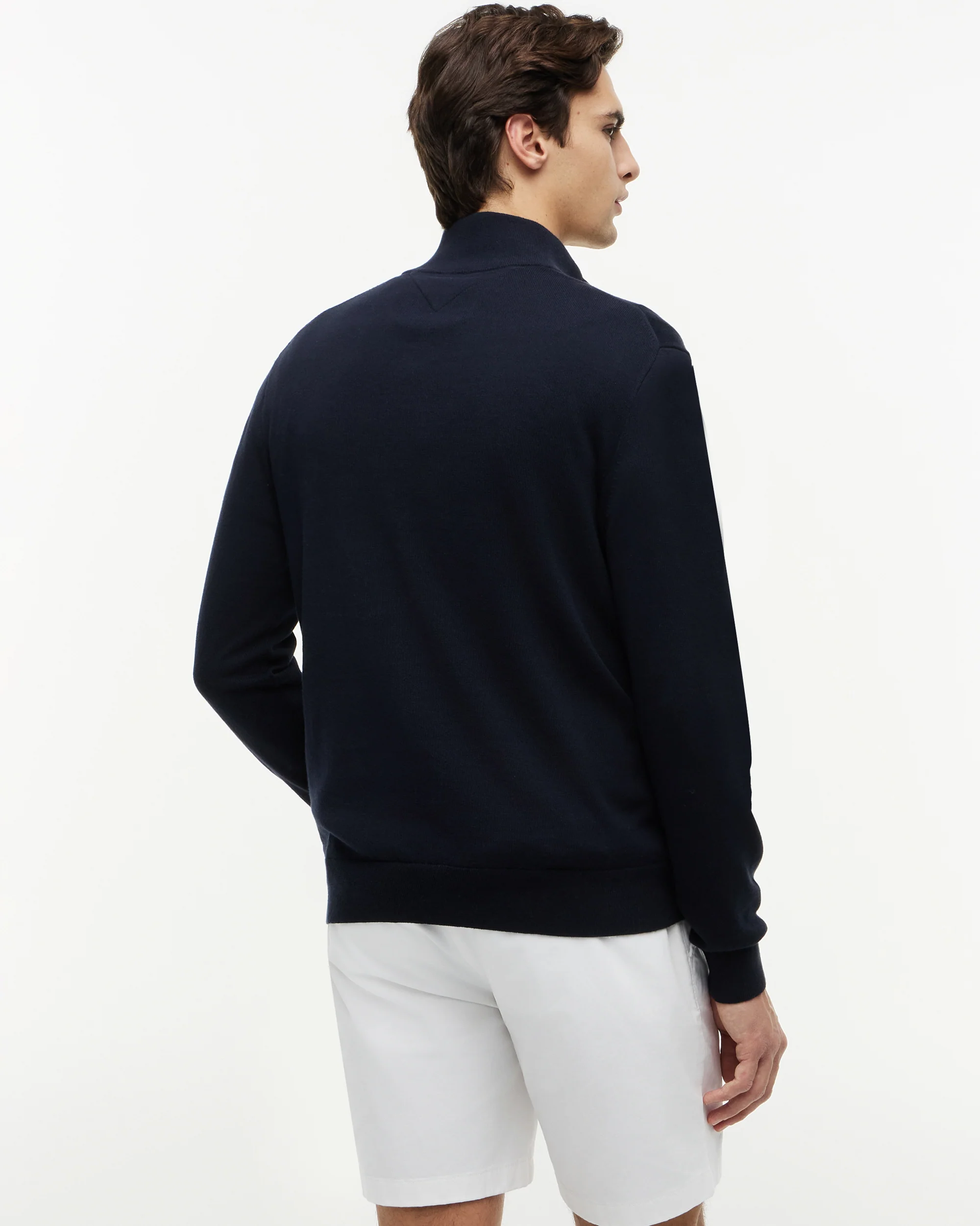 Tommy Hilfiger Essential Cotton 1/4 Zip Mock Mens Sweatshirt - Desert Sky - Image 4