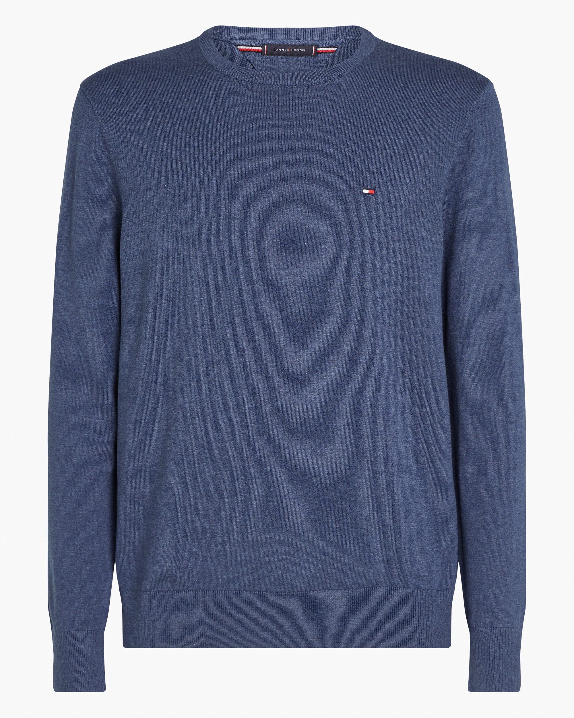 Tommy Hilfiger Essential Cotton Crew Neck Mens Sweatshirt - Aegean Sea Heather - Image 5