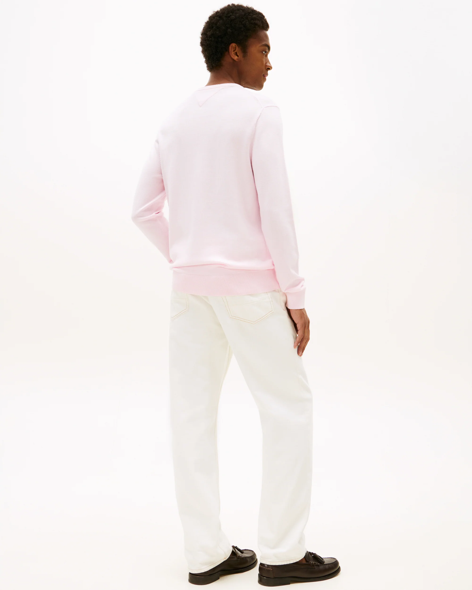 Tommy Hilfiger Essential Cotton Crew Neck Mens Sweatshirt - Pink Lily - Image 4