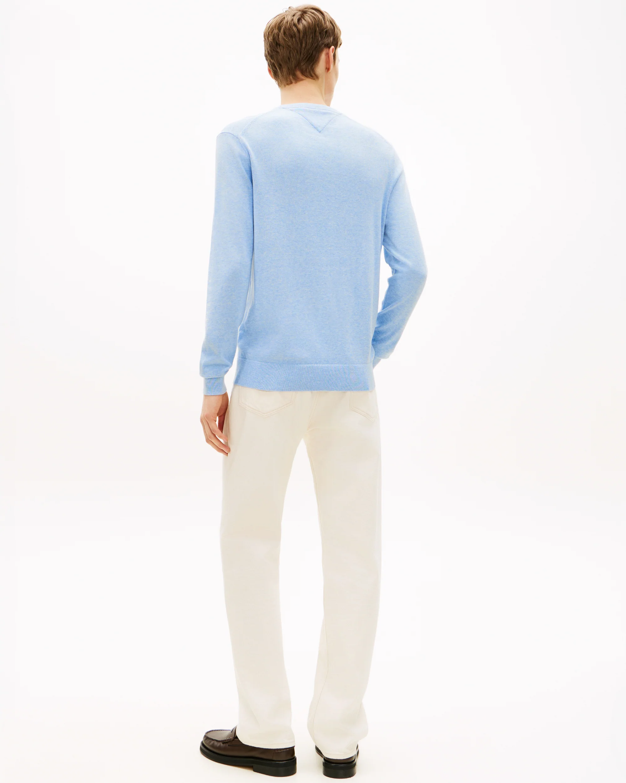 Tommy Hilfiger Essential Cotton Crew Neck Mens Sweatshirt - Vessel Blue Heather - Image 4