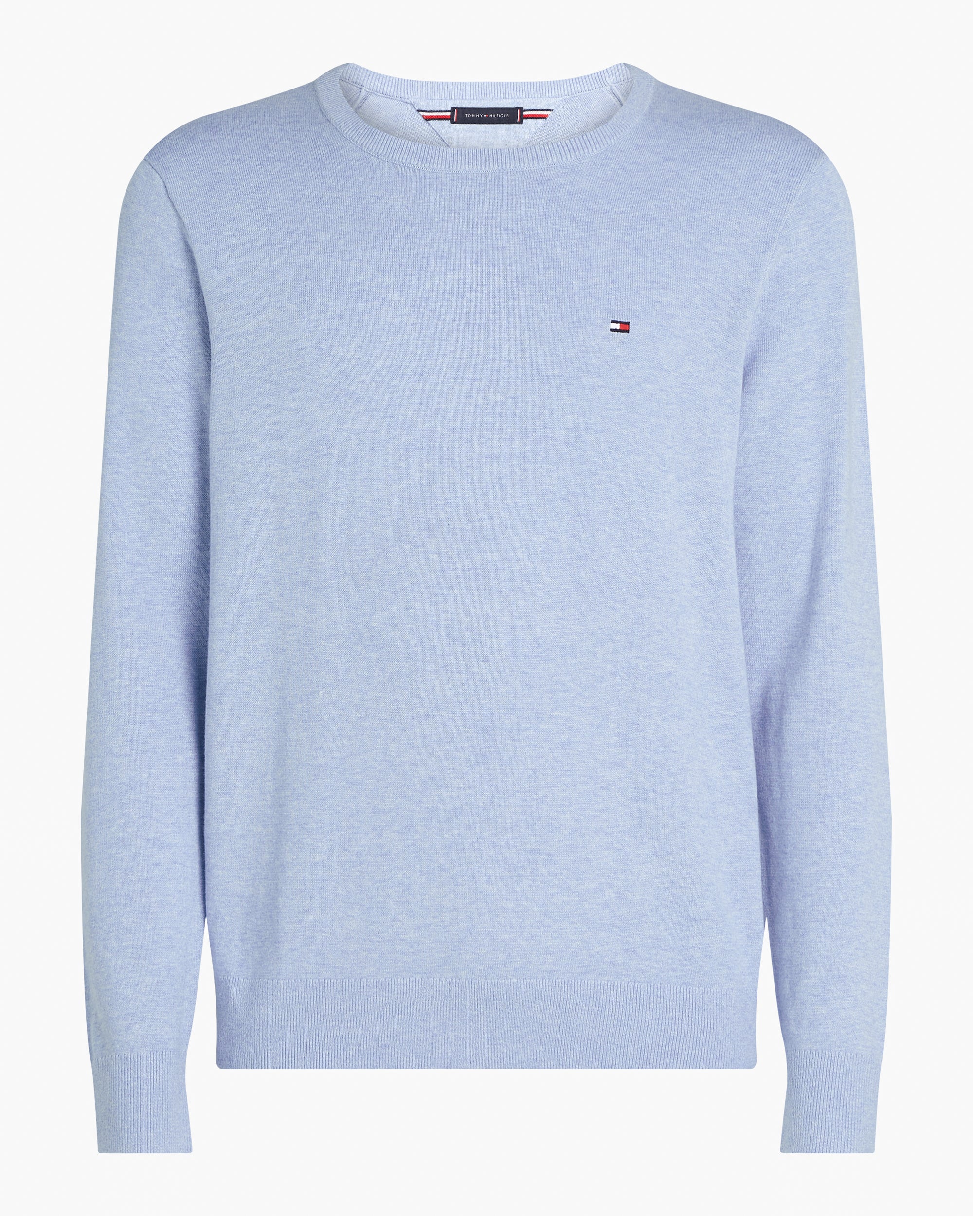 Tommy Hilfiger Essential Cotton Crew Neck Mens Sweatshirt - Vessel Blue Heather - Image 5
