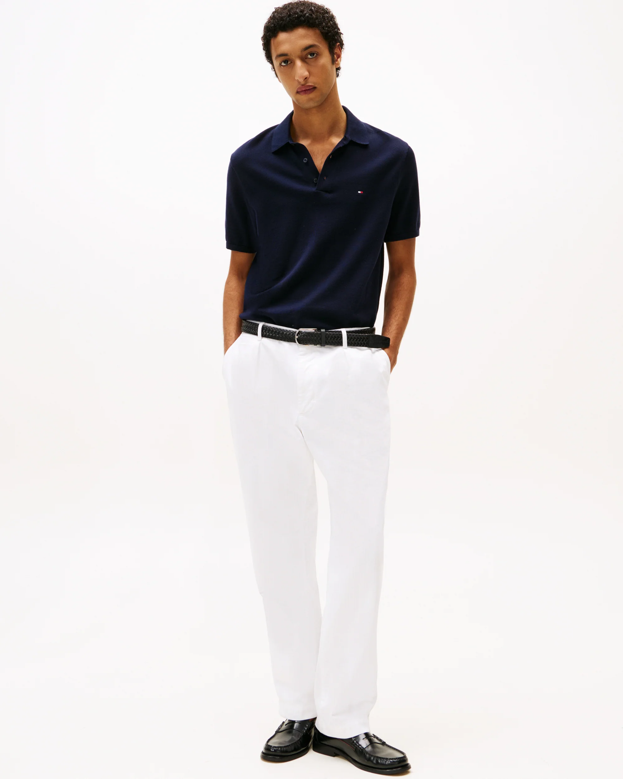 Tommy Hilfiger Essential Cotton Mens Knitted Polo - Desert Sky - Image 3