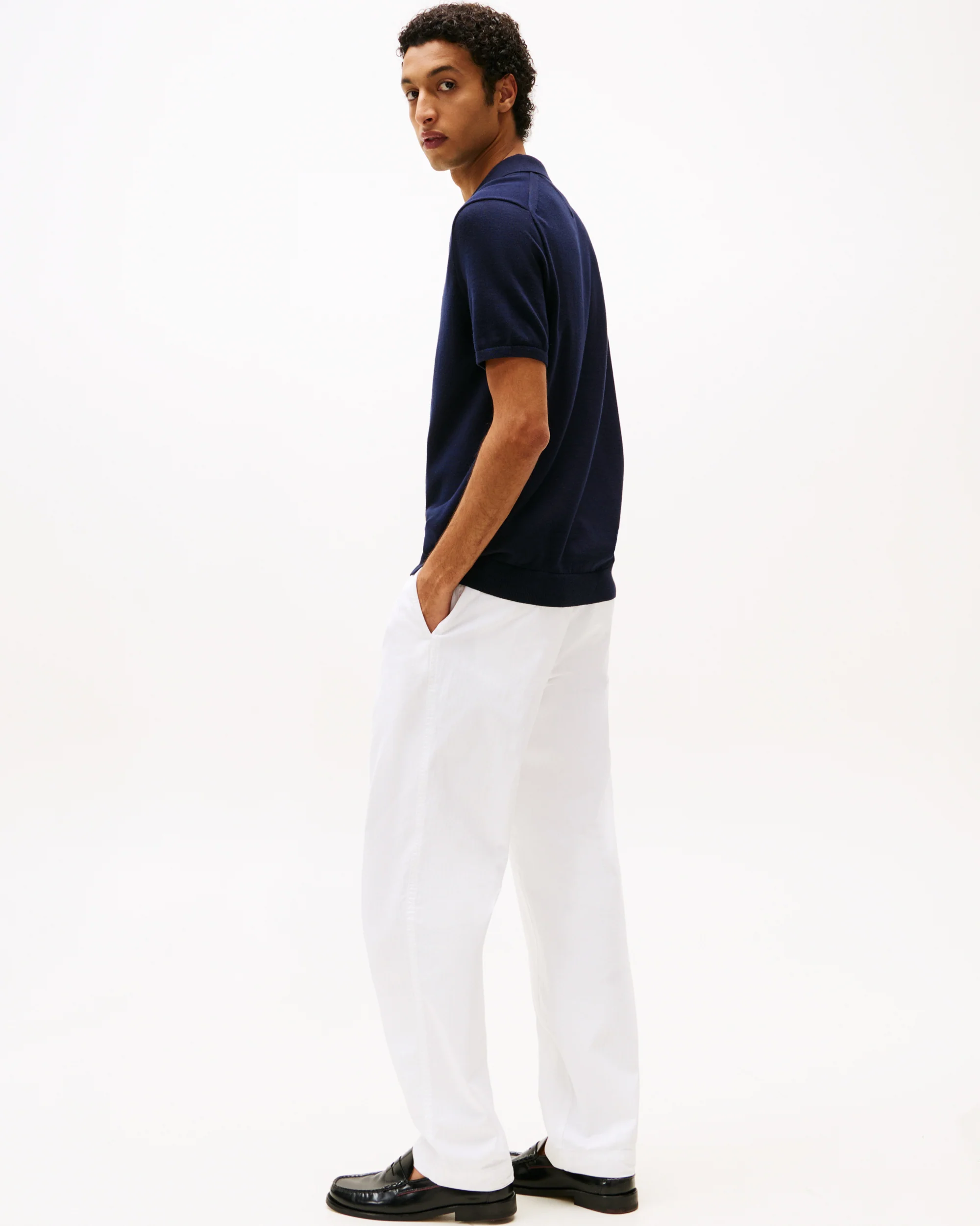 Tommy Hilfiger Essential Cotton Mens Knitted Polo - Desert Sky - Image 4