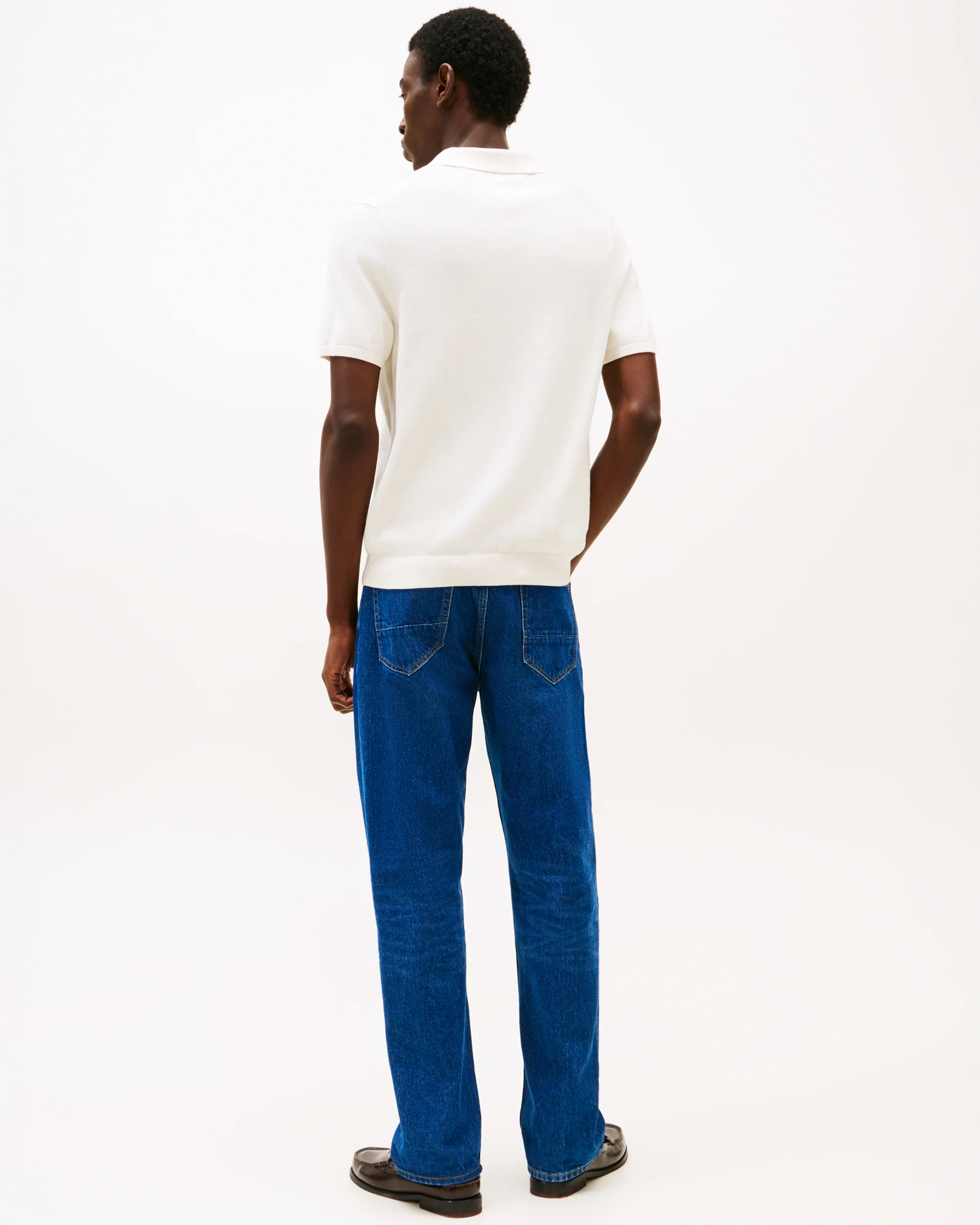 Tommy Hilfiger Essential Cotton Mens Knitted Polo - Ivory Petal - Image 4