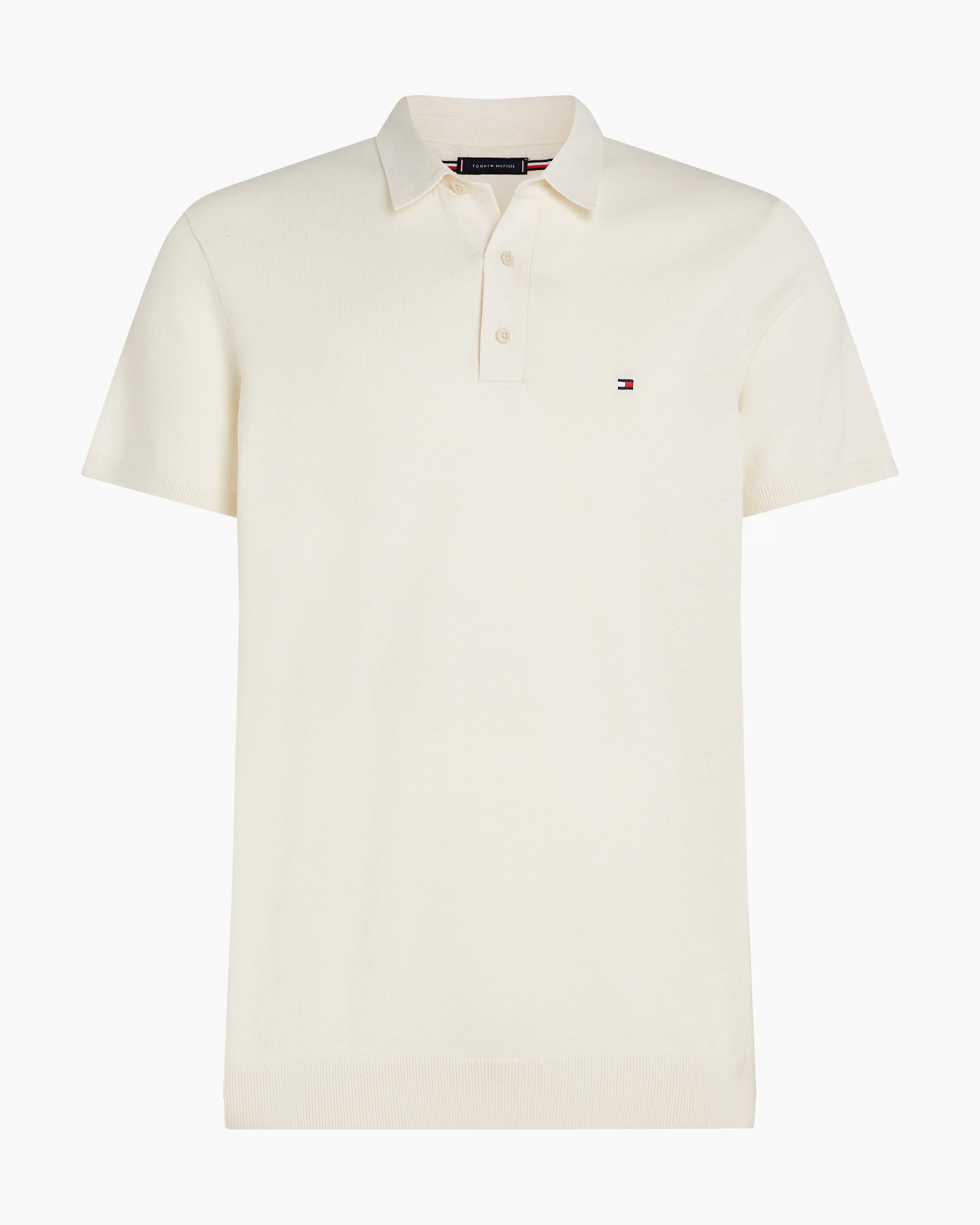 Tommy Hilfiger Essential Cotton Mens Knitted Polo - Ivory Petal - Image 5