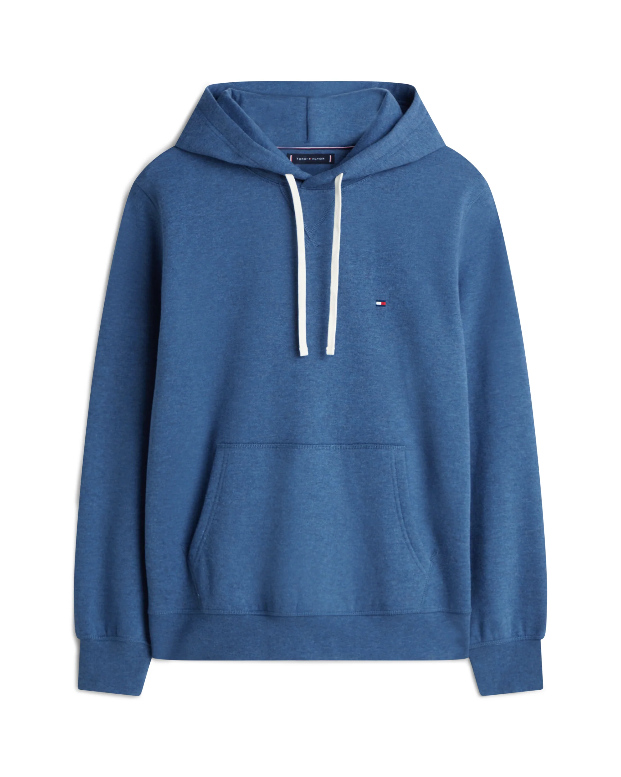 Tommy Hilfiger Essential Flag Embroidery Mens Fleece Hoodie - Aegean Sea Heather - Image 5