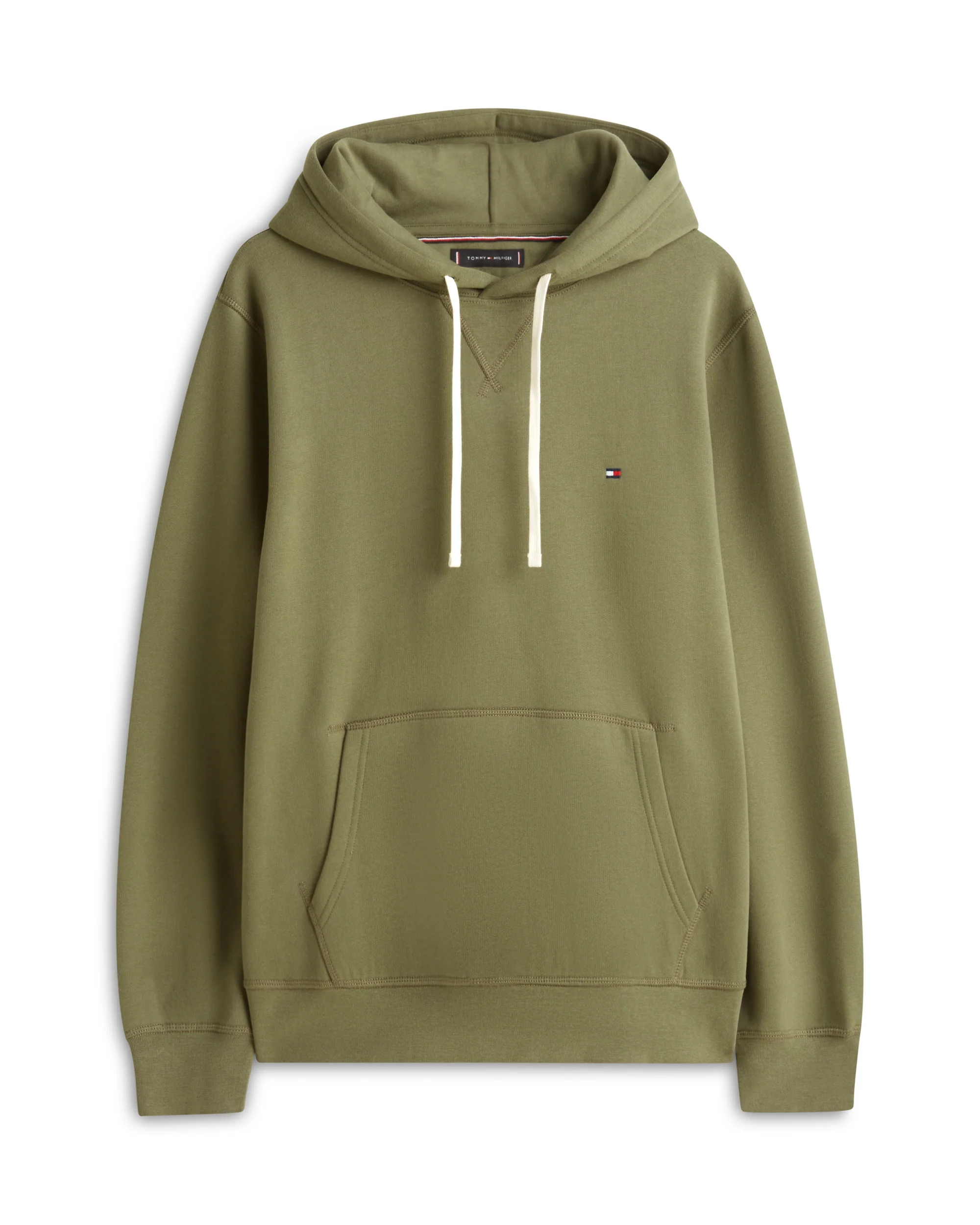 Tommy Hilfiger Essential Flag Embroidery Mens Fleece Hoodie - Battle Green - Image 5