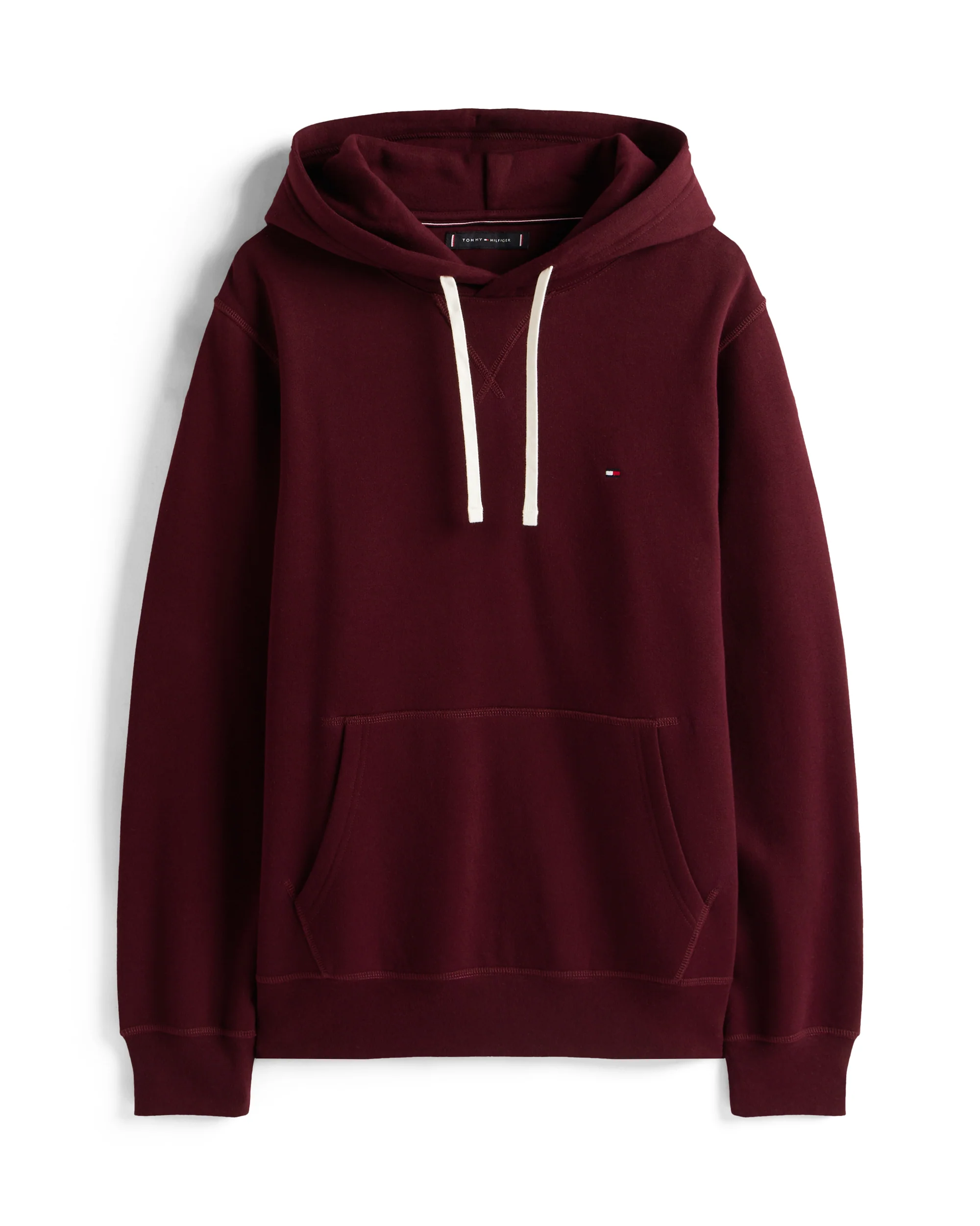 Tommy Hilfiger Essential Flag Embroidery Mens Fleece Hoodie - Deep Burgundy - Image 5