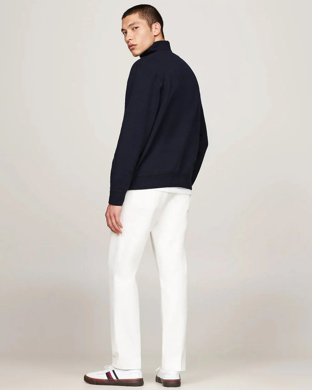 Tommy Hilfiger Essential Fleece Mens Half Zip Sweatshirt - Desert Sky - Image 4