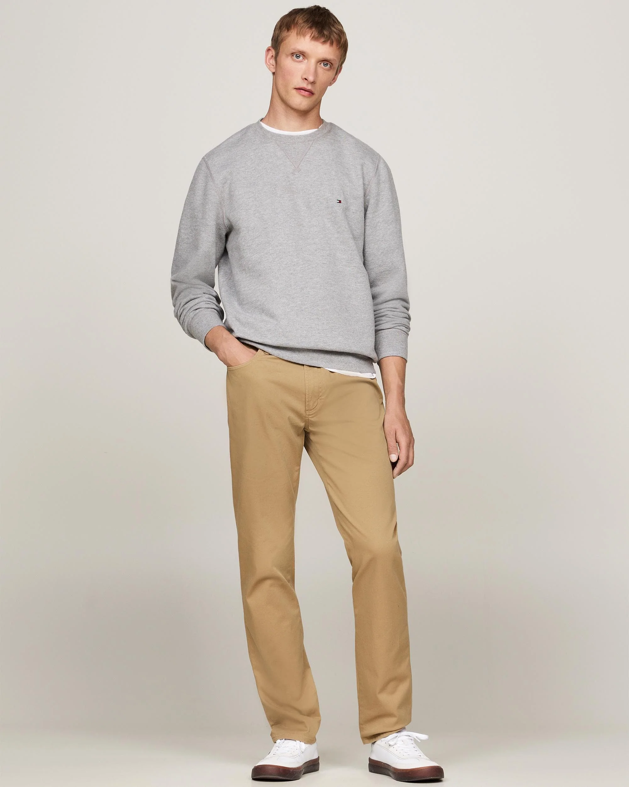 Tommy Hilfiger Essential Fleece Mens Sweatshirt - Medium Grey Heather - Image 3