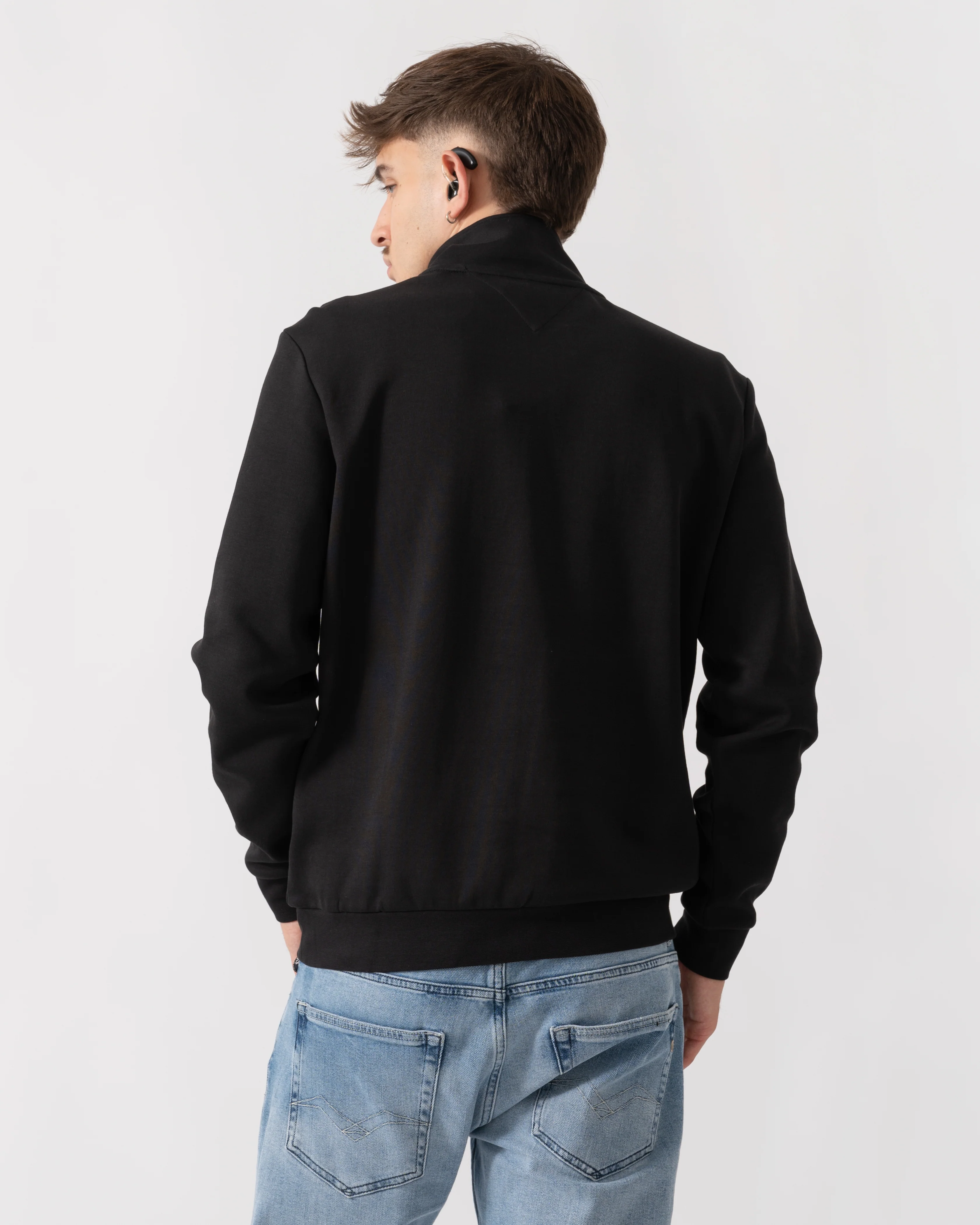Tommy Hilfiger Essential Intechno Mens Half Zip Sweatshirt - Black - Image 4
