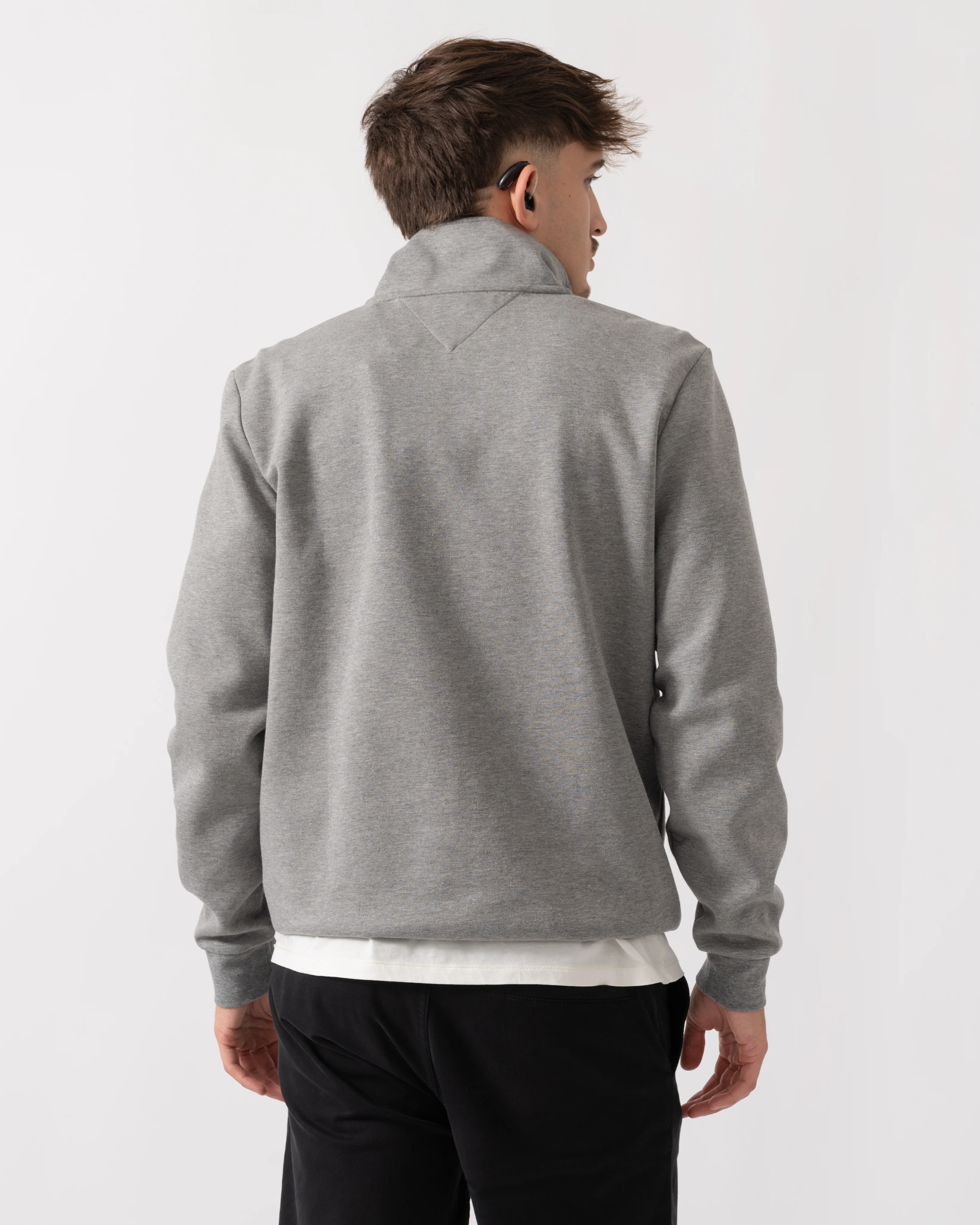 Tommy Hilfiger Essential Intechno Mens Half Zip Sweatshirt - Medium Grey Heather - Image 4