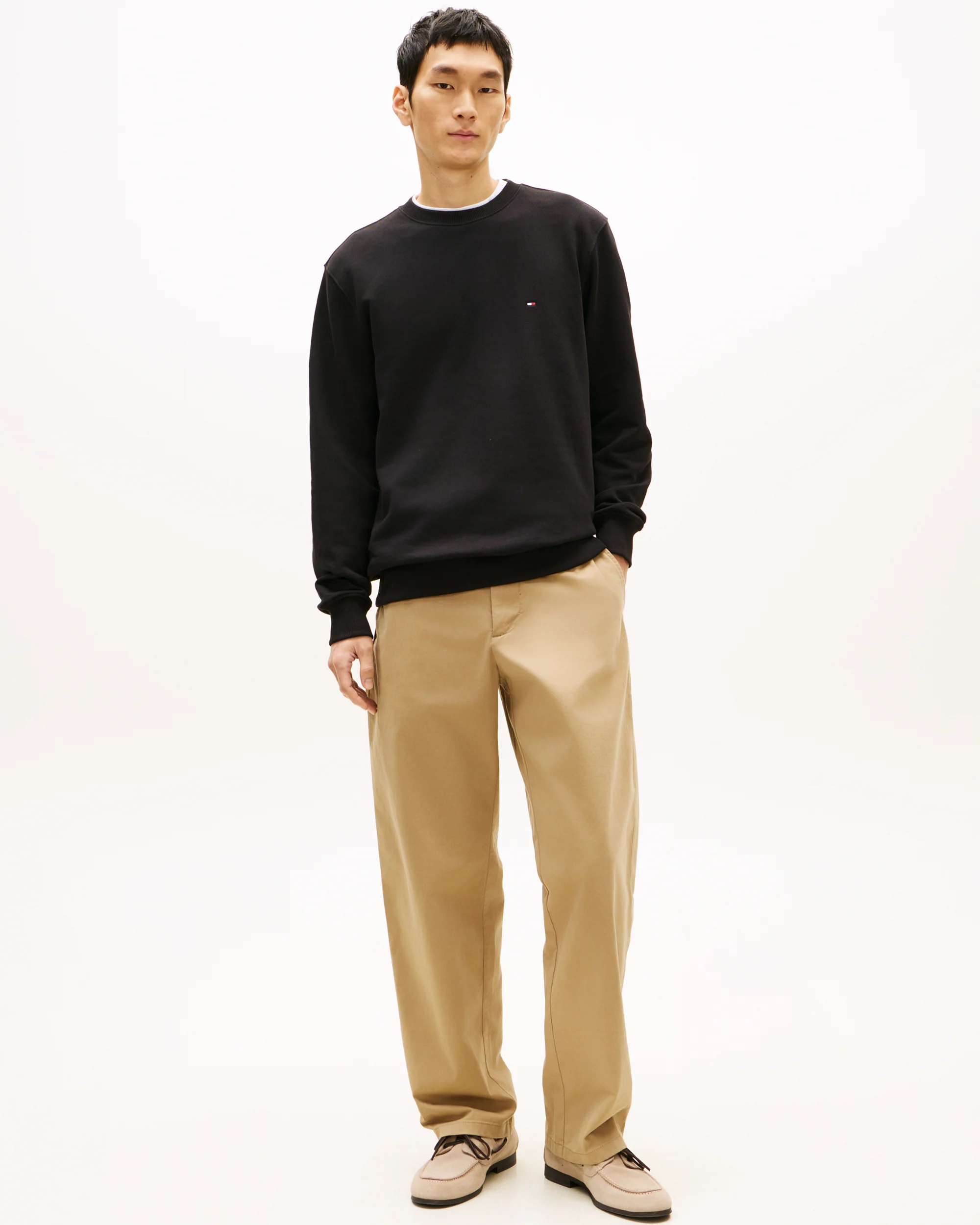 Tommy Hilfiger Essential Mens Terry Cotton Crew Neck - Black - Image 3
