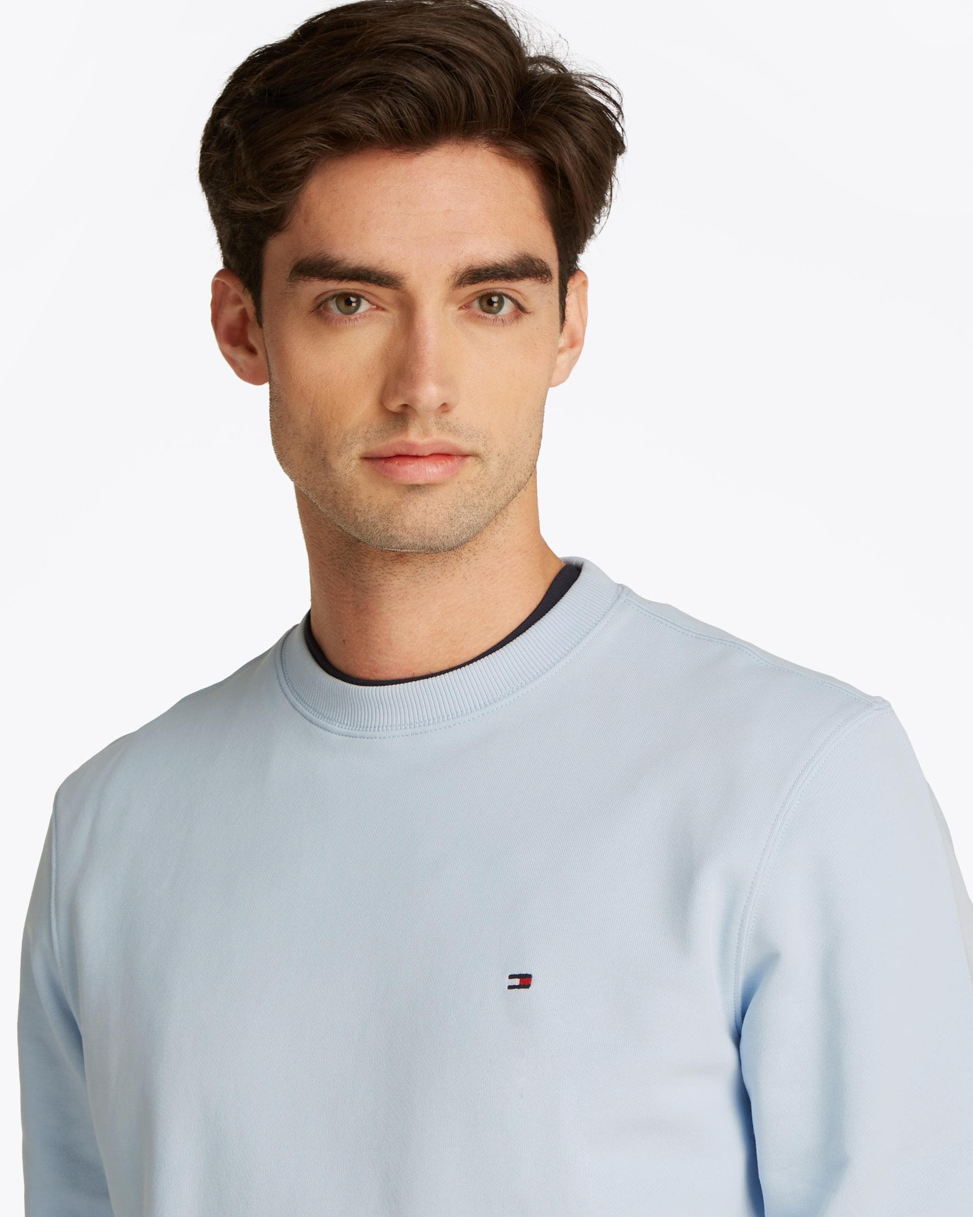 Tommy Hilfiger Essential Mens Terry Cotton Crew Neck - Breezy Blue - Image 2