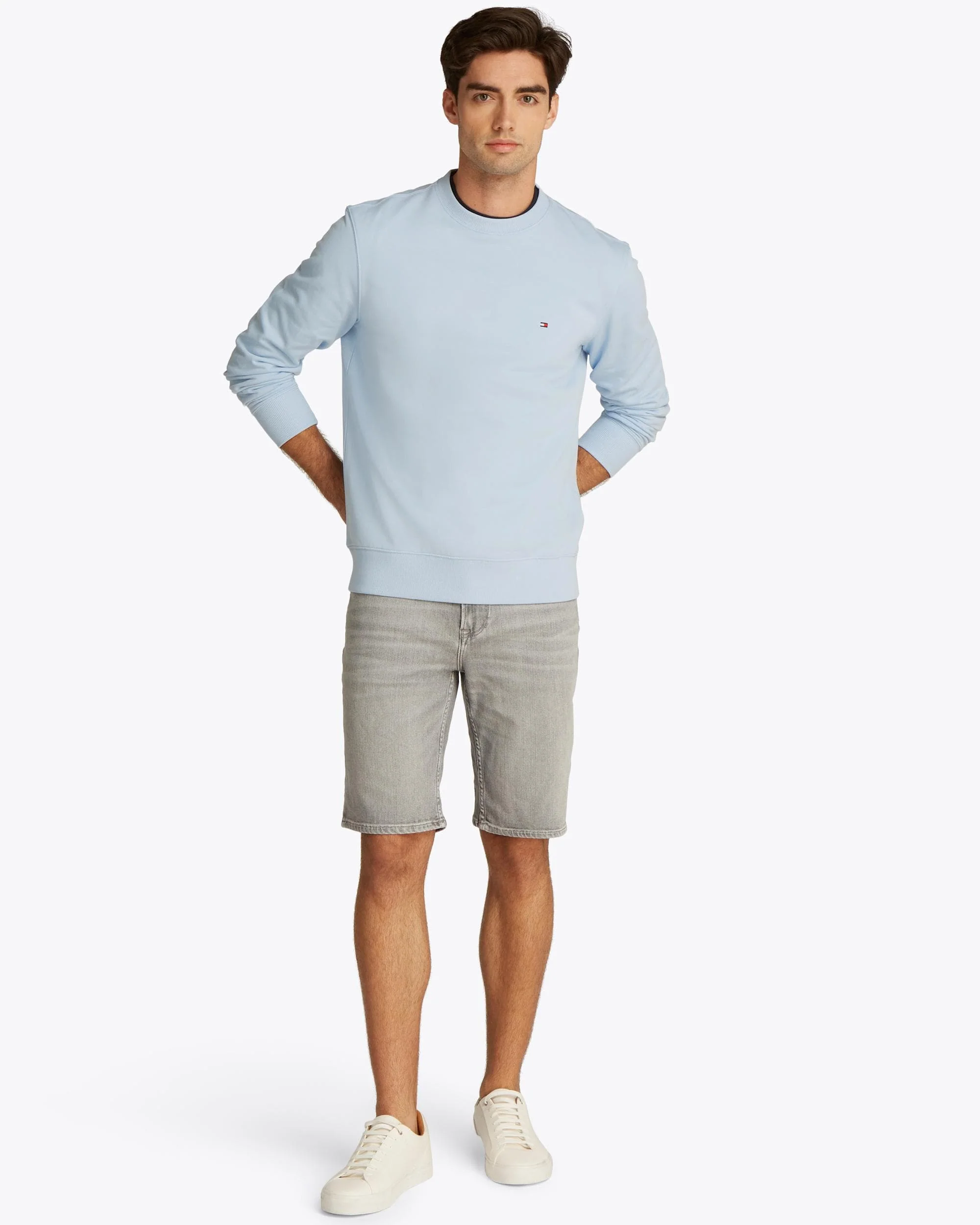 Tommy Hilfiger Essential Mens Terry Cotton Crew Neck - Breezy Blue - Image 4