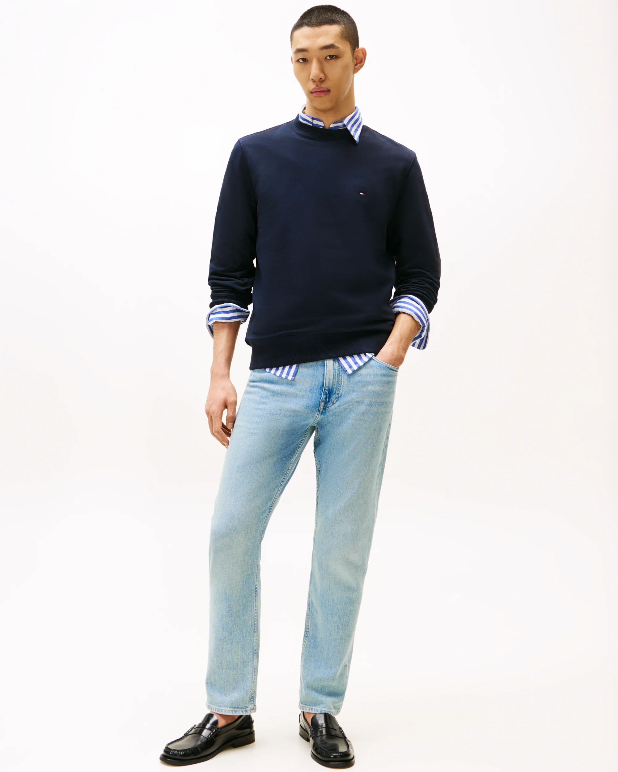 Tommy Hilfiger Essential Mens Terry Cotton Crew Neck - Desert Sky - Image 3